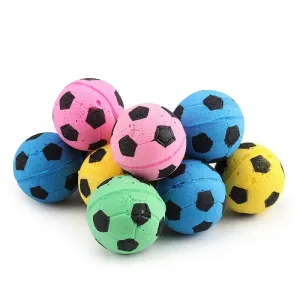 10-Pack Colorful Foam Soccer Ball Cat Toys