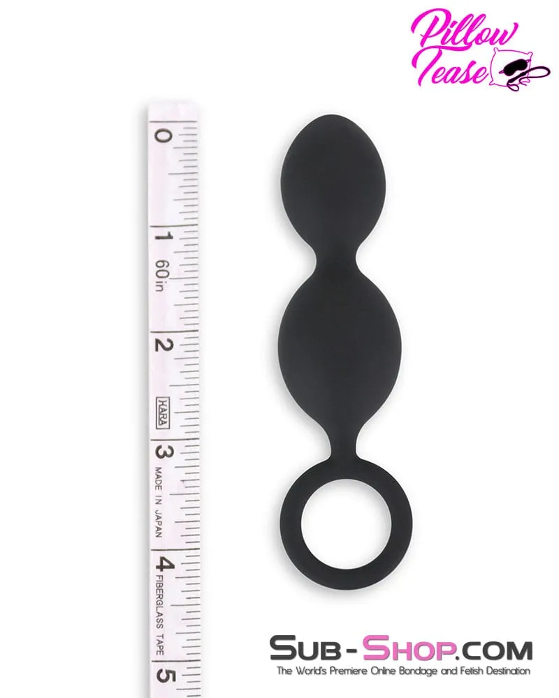 7836M      Dual Ball Silicone Anal Beads with Pull Ring