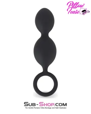 7836M      Dual Ball Silicone Anal Beads with Pull Ring