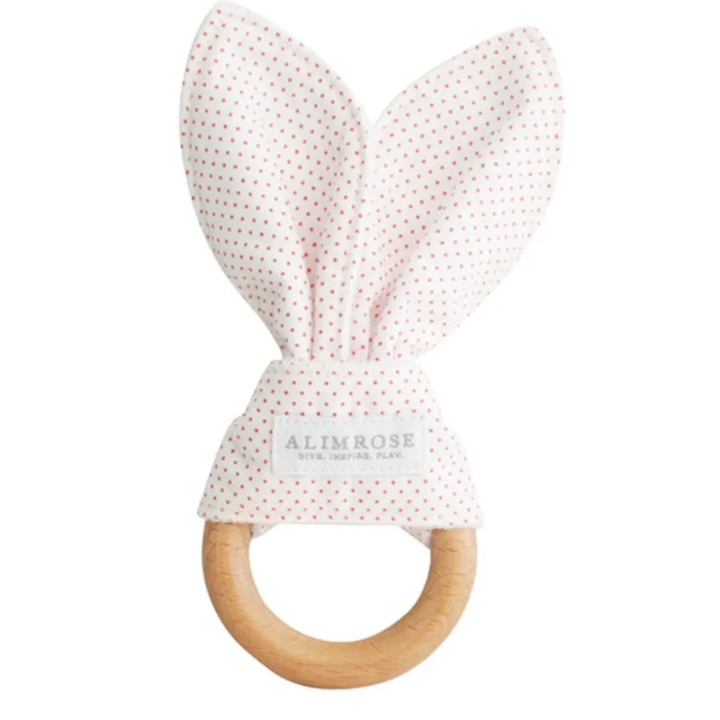 Alimrose - Bailey Bunny Teether - Pink Spot