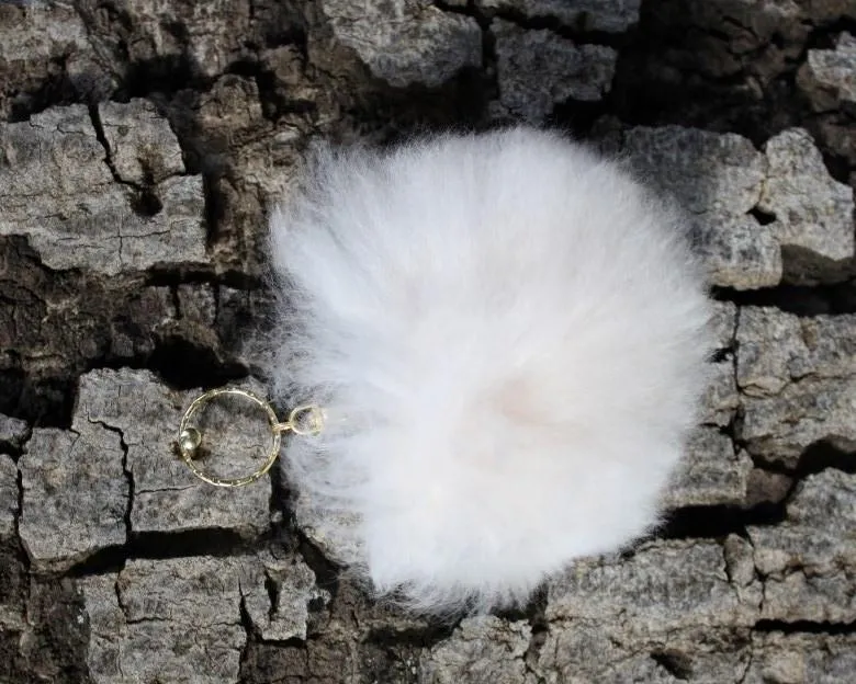 Alpaca Fuzzball Keychain