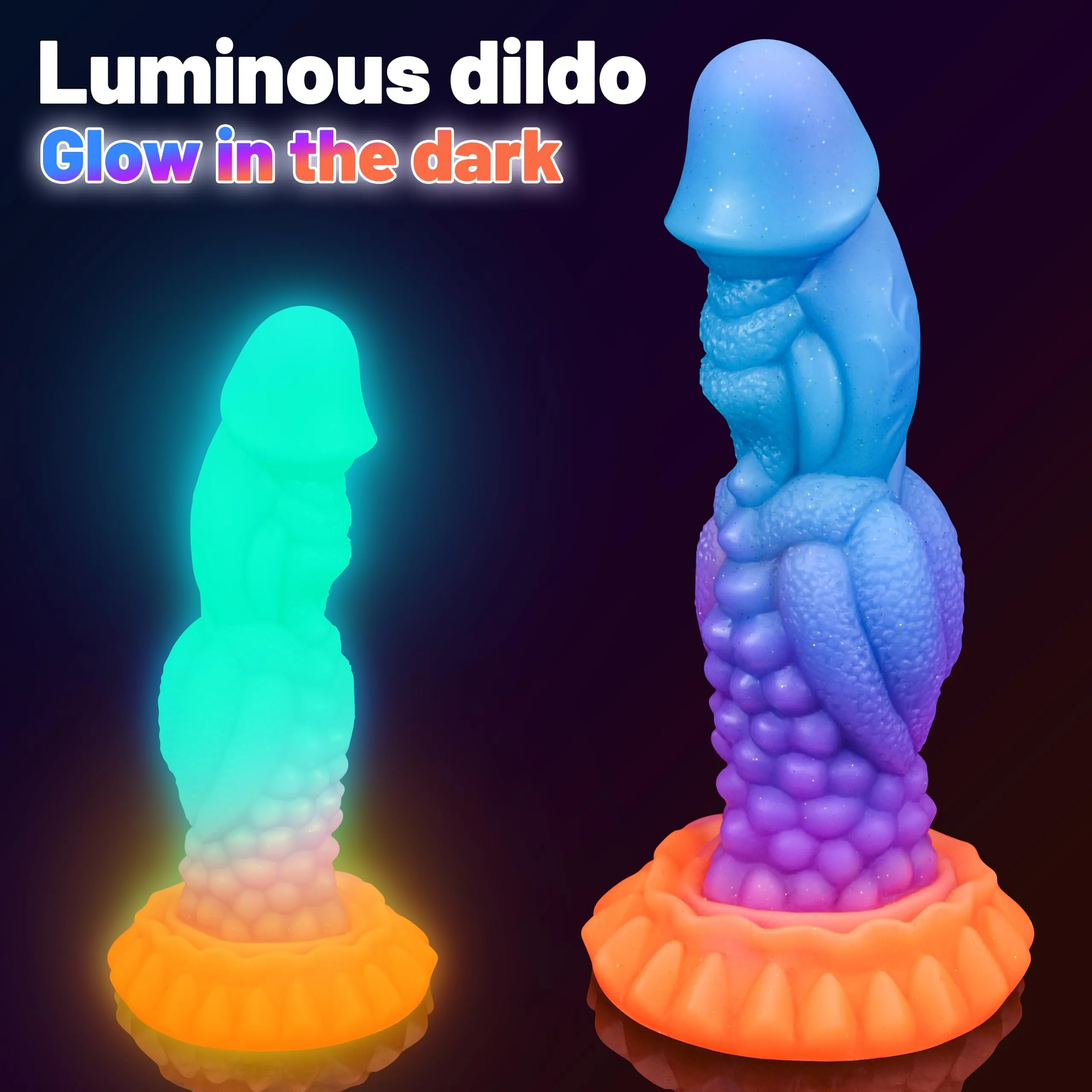 Amanda 8.2" Monster Dildo Luminous Dragon Dildo With Super Strong Suction Cup - Laphwing