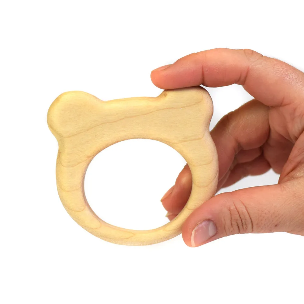 Bumbu Handmade Wooden Bear Baby Teether