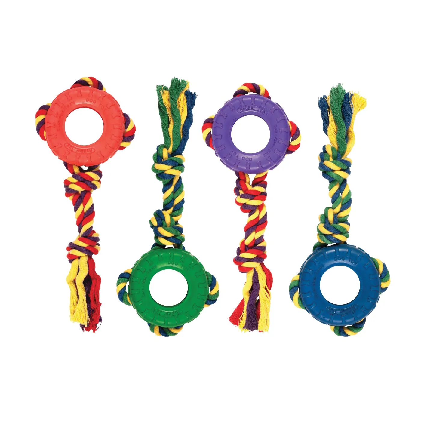 Chomper CTZ100M Dog Toy, M, Tredz Rope, Cotton/Rubber, Assorted