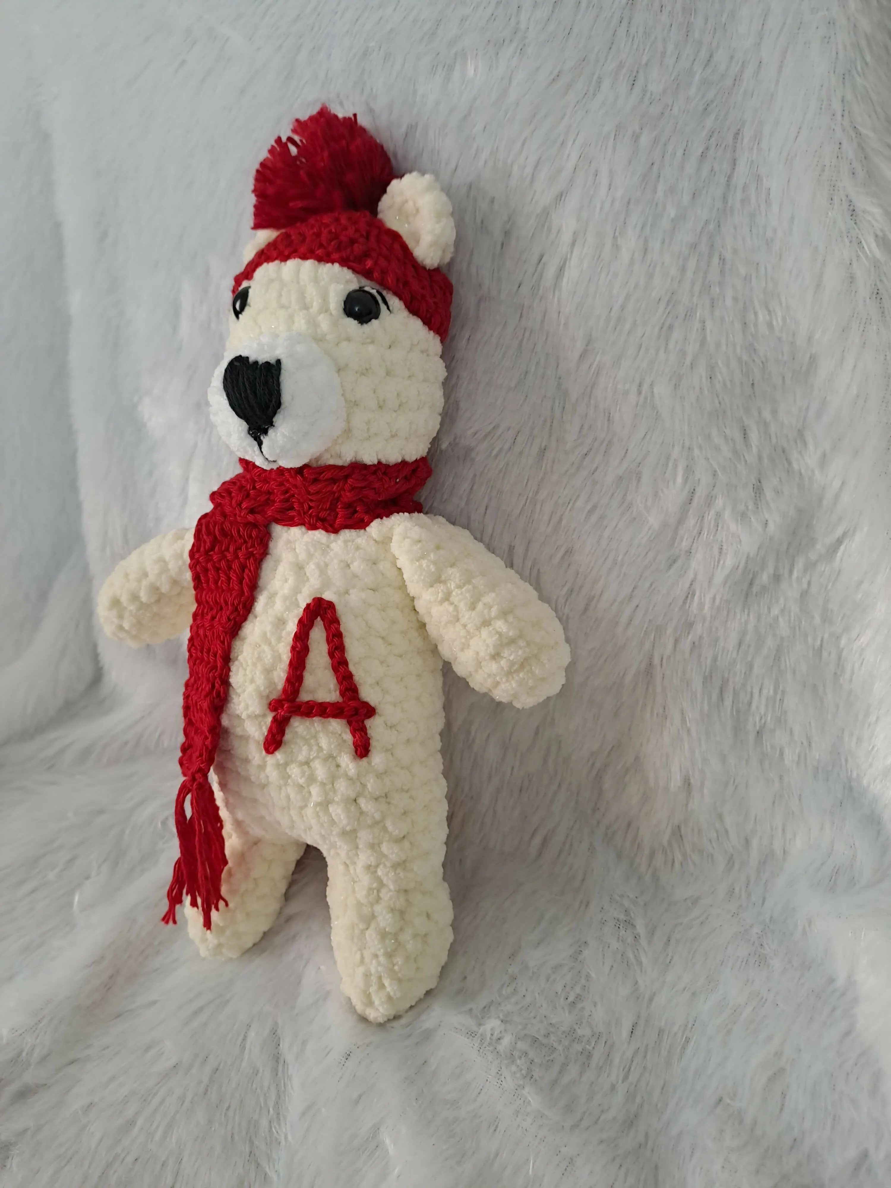 Crochet plush bear with alphabet or name!!