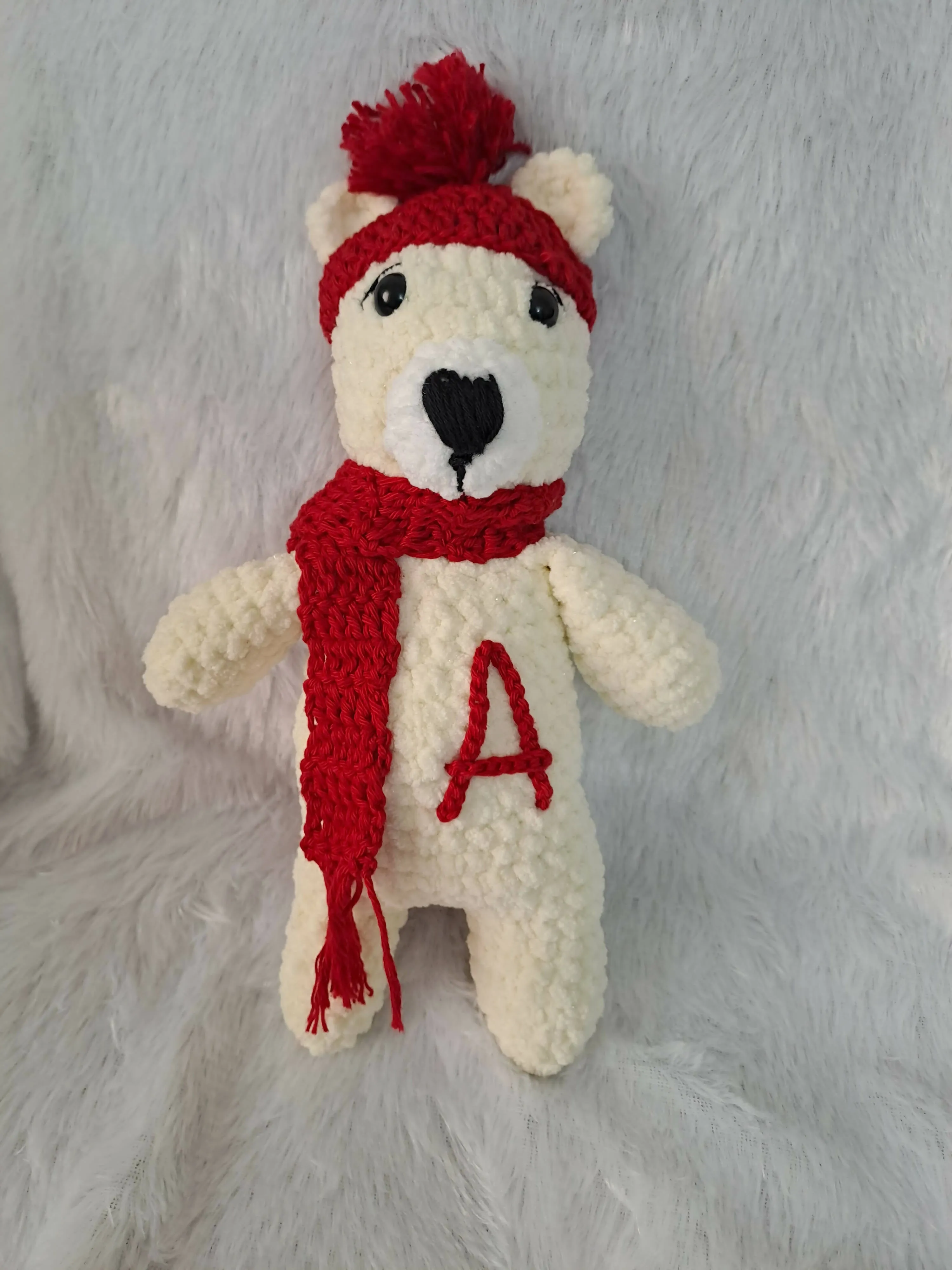 Crochet plush bear with alphabet or name!!