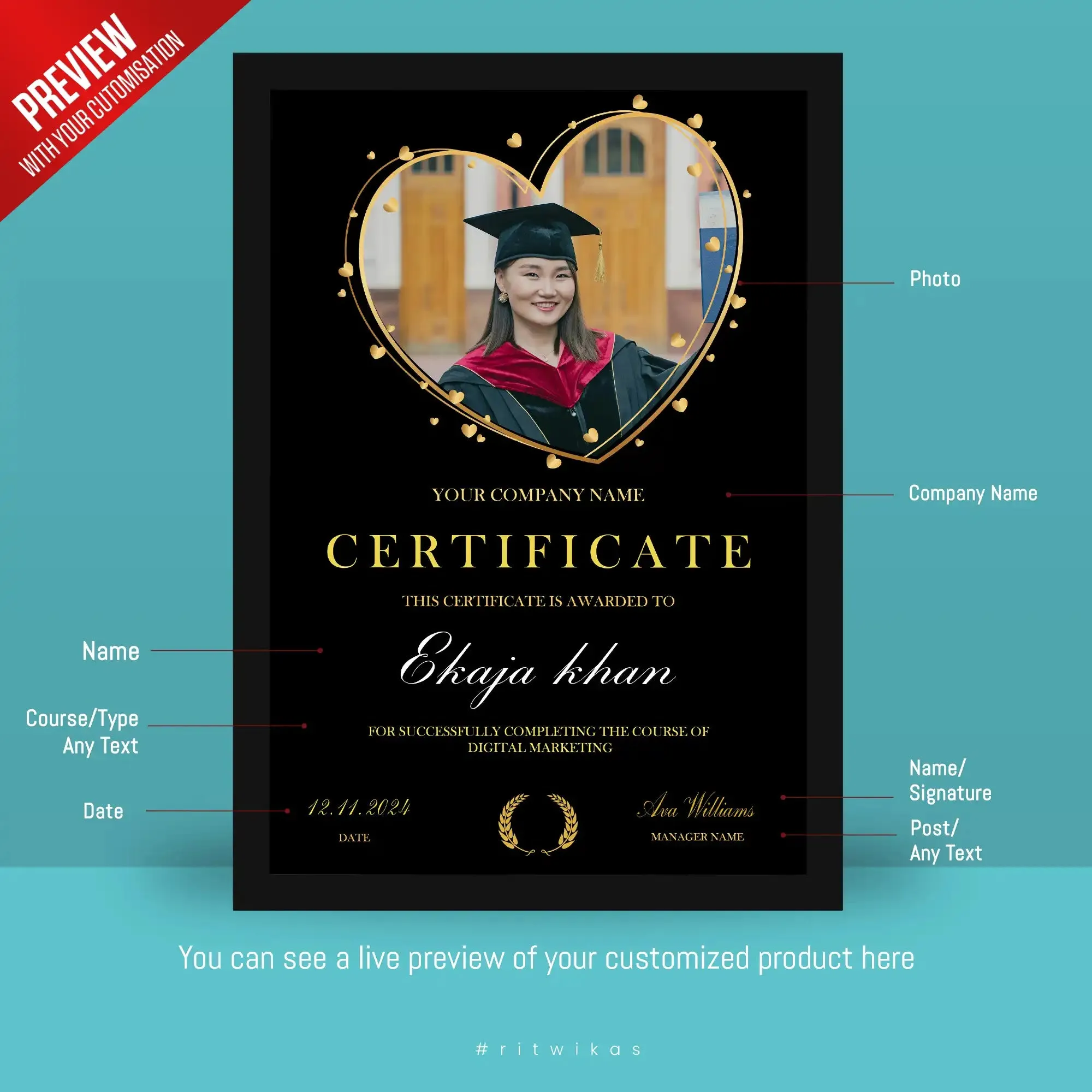 Customized Certificate of Course Completion