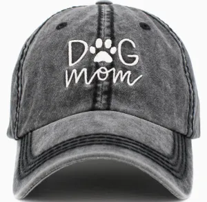 Dog Mom Vintage Baseball Hat - Black