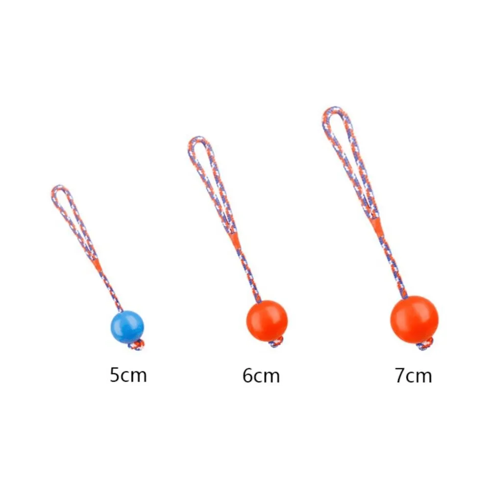 Emily Pets Rubber Ball with Rope Chew Toy for Dogs (Orange)