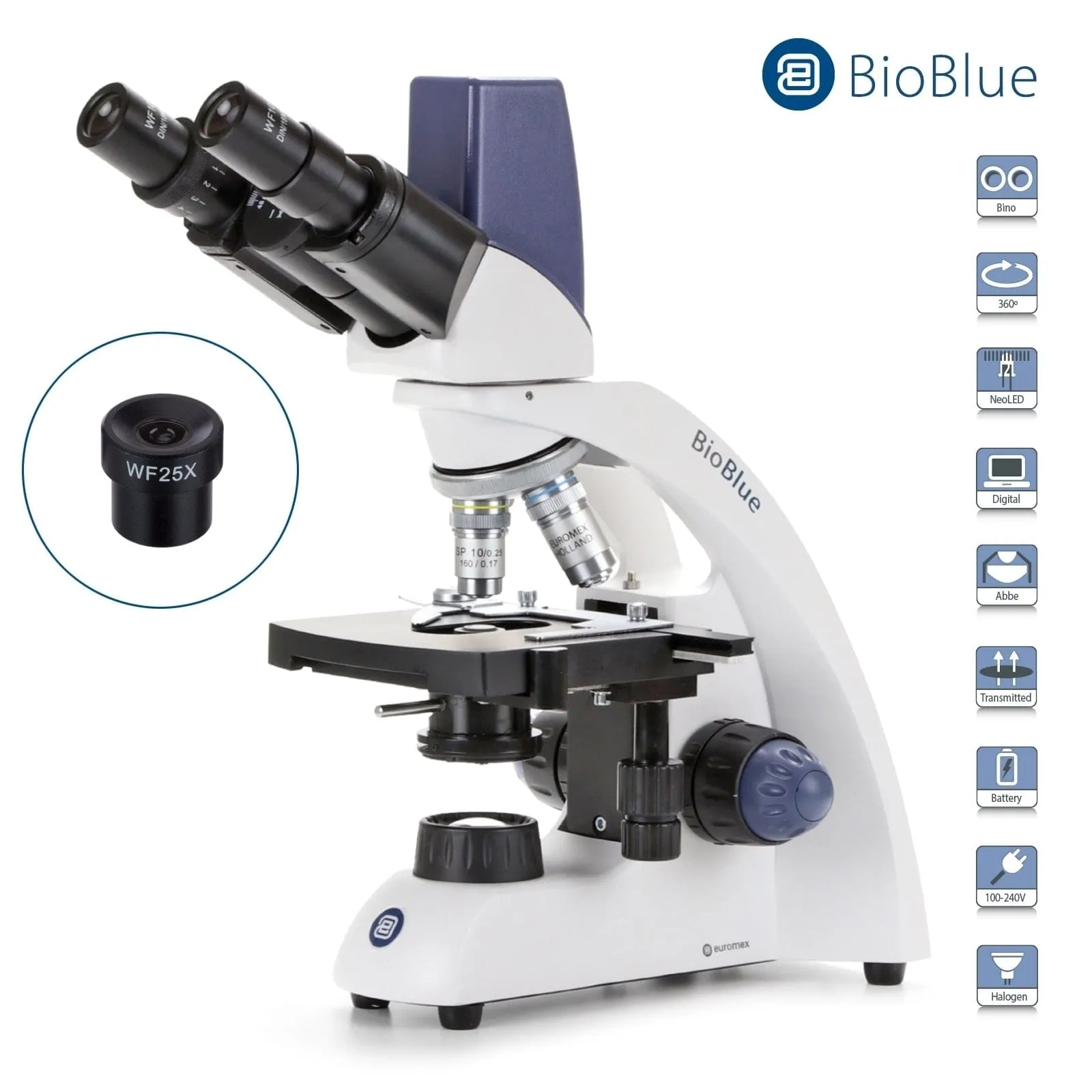 Euromex BioBlue Series Portable Binocular Compound Digital Microscope w/ 5.0MP Integrated Digital Camera