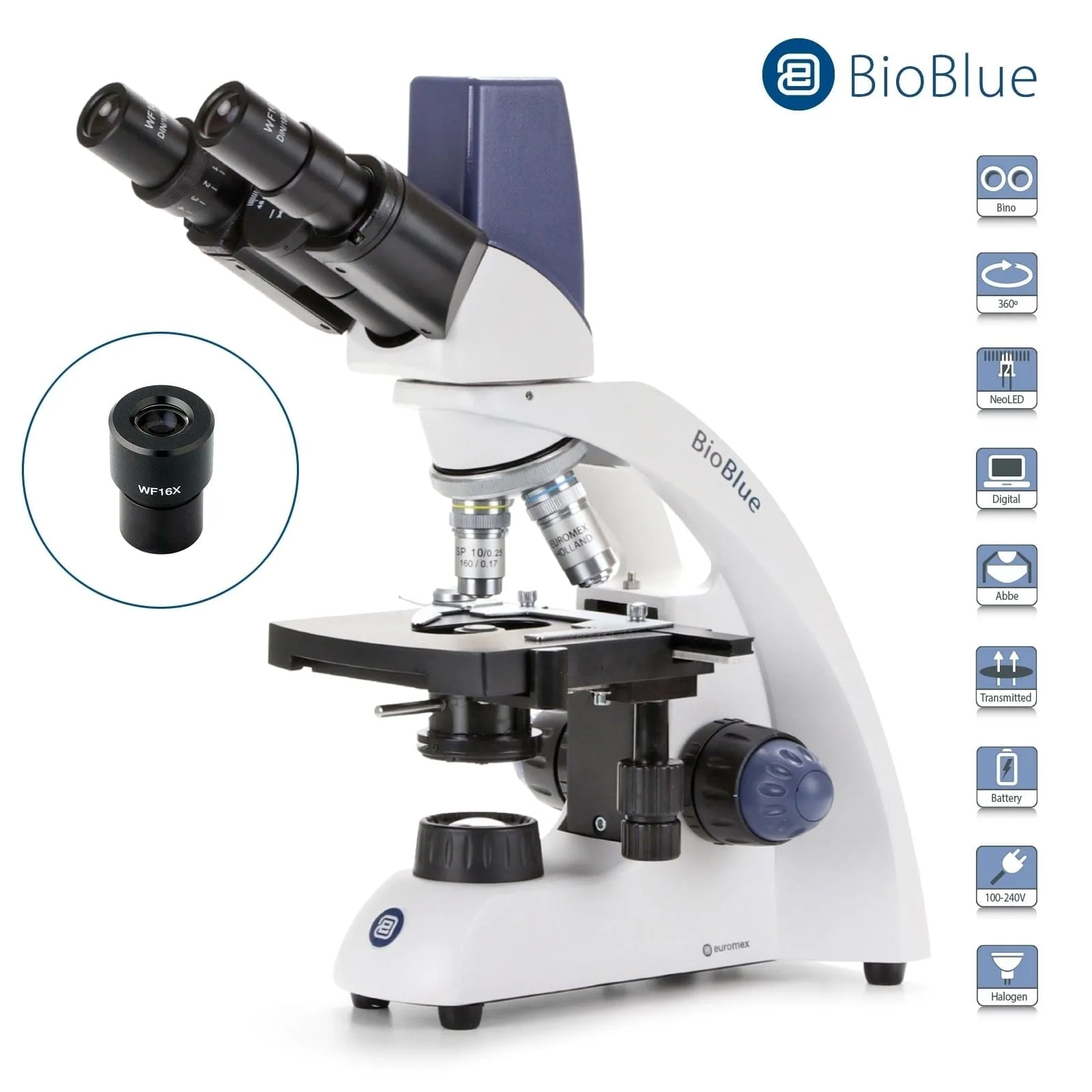 Euromex BioBlue Series Portable Binocular Compound Digital Microscope w/ 5.0MP Integrated Digital Camera