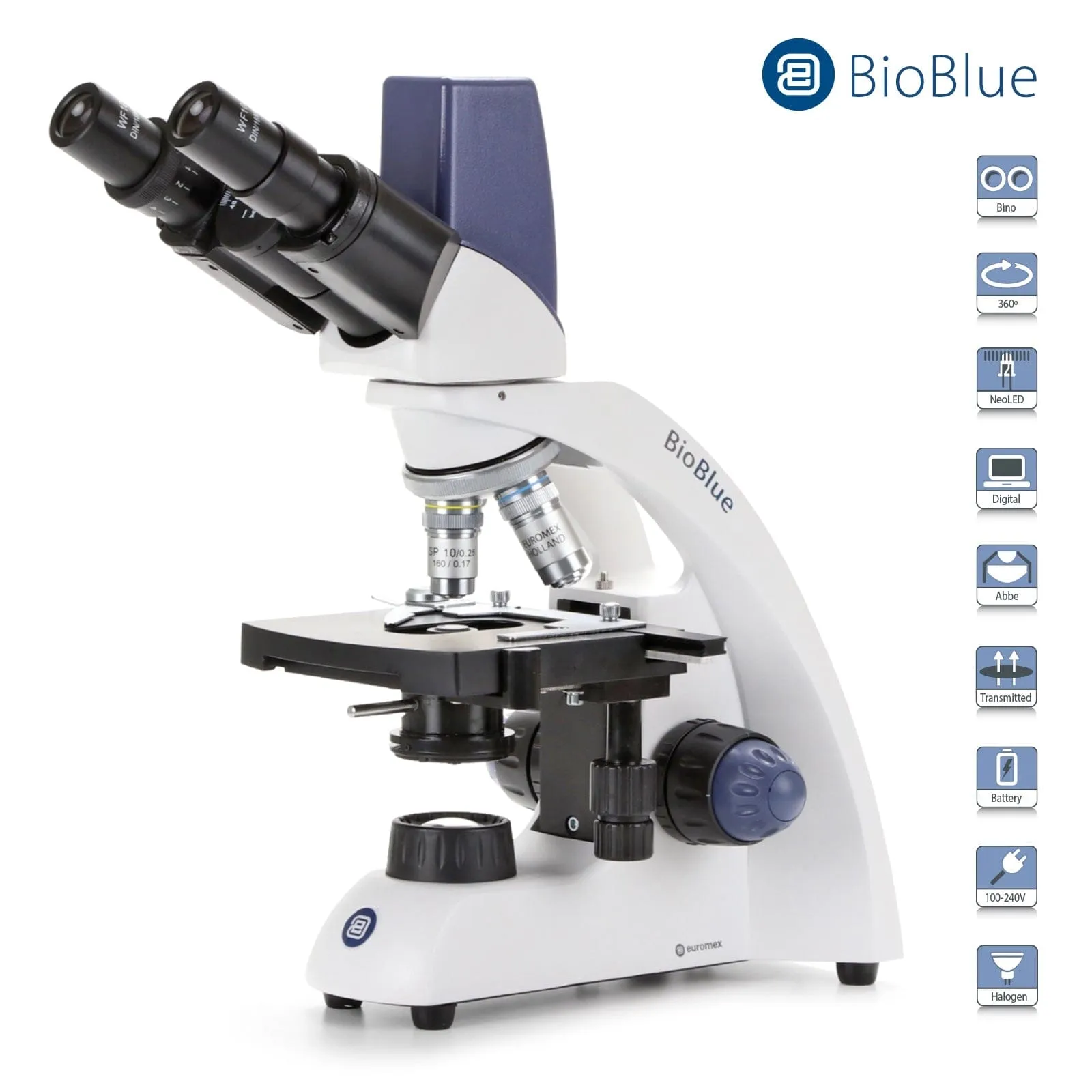 Euromex BioBlue Series Portable Binocular Compound Digital Microscope w/ 5.0MP Integrated Digital Camera