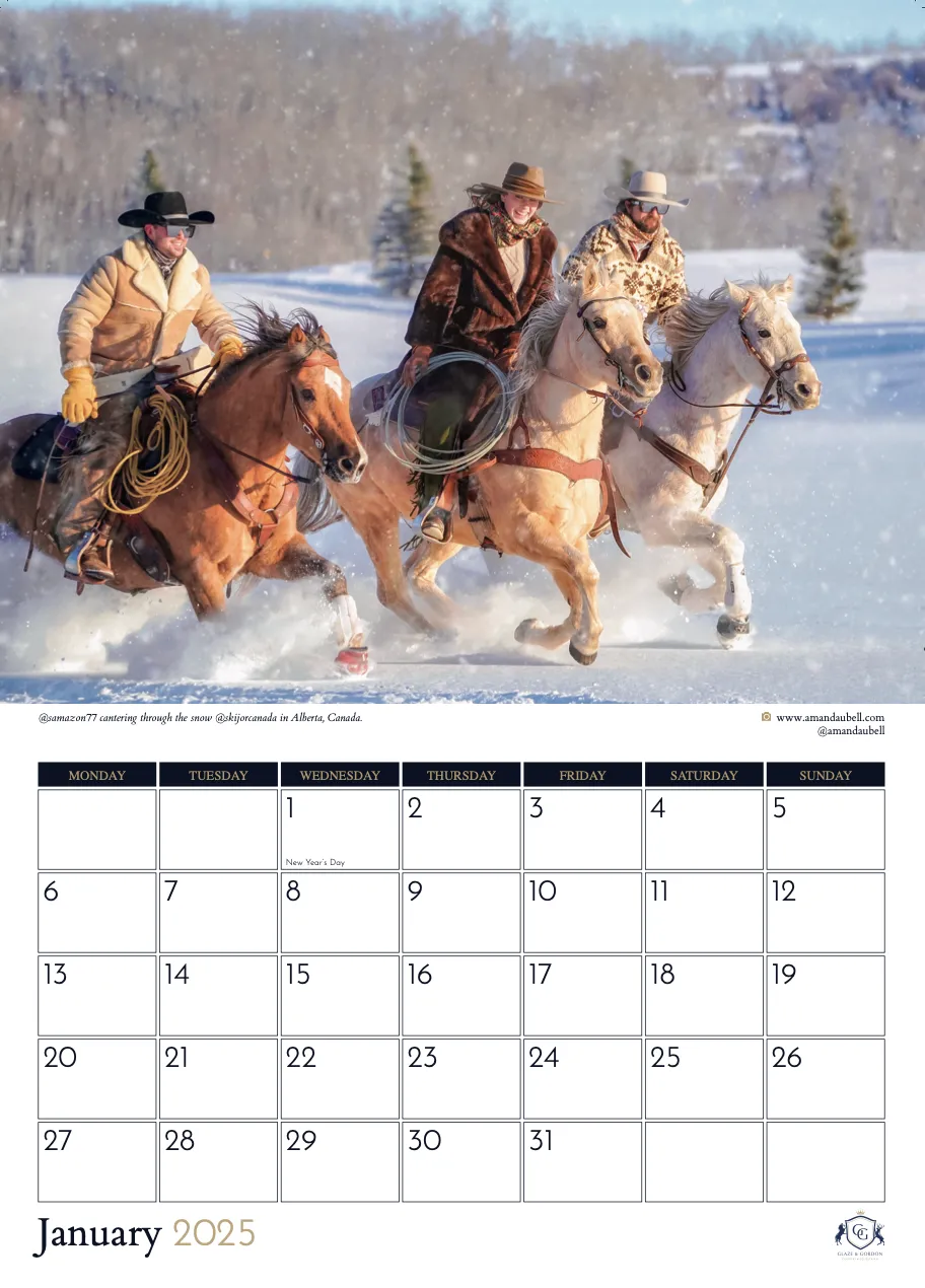 Glaze & Gordon Equestrian Charity Calendar 2025