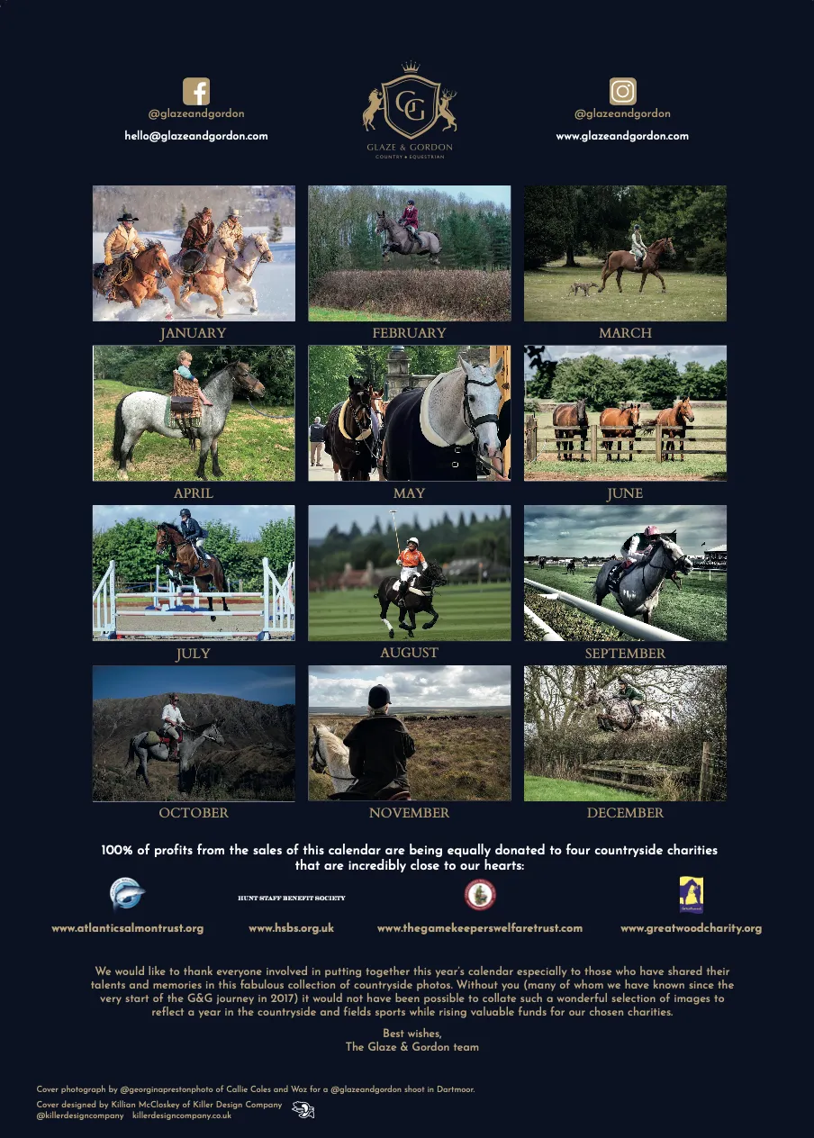 Glaze & Gordon Equestrian Charity Calendar 2025