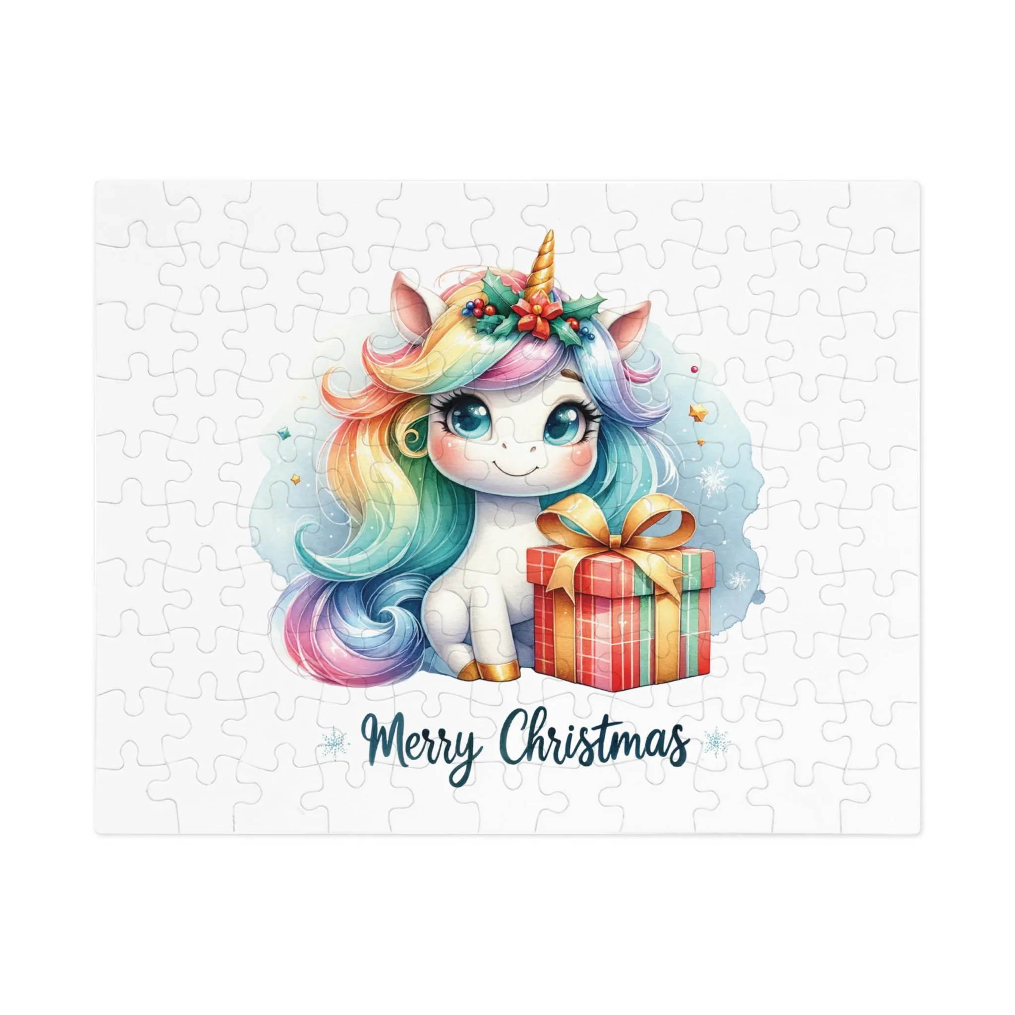 Jigsaw Puzzle, Christmas, Unicorn, Personalised/Non-Personalised (30, 110, 252, 500,1000-Piece)