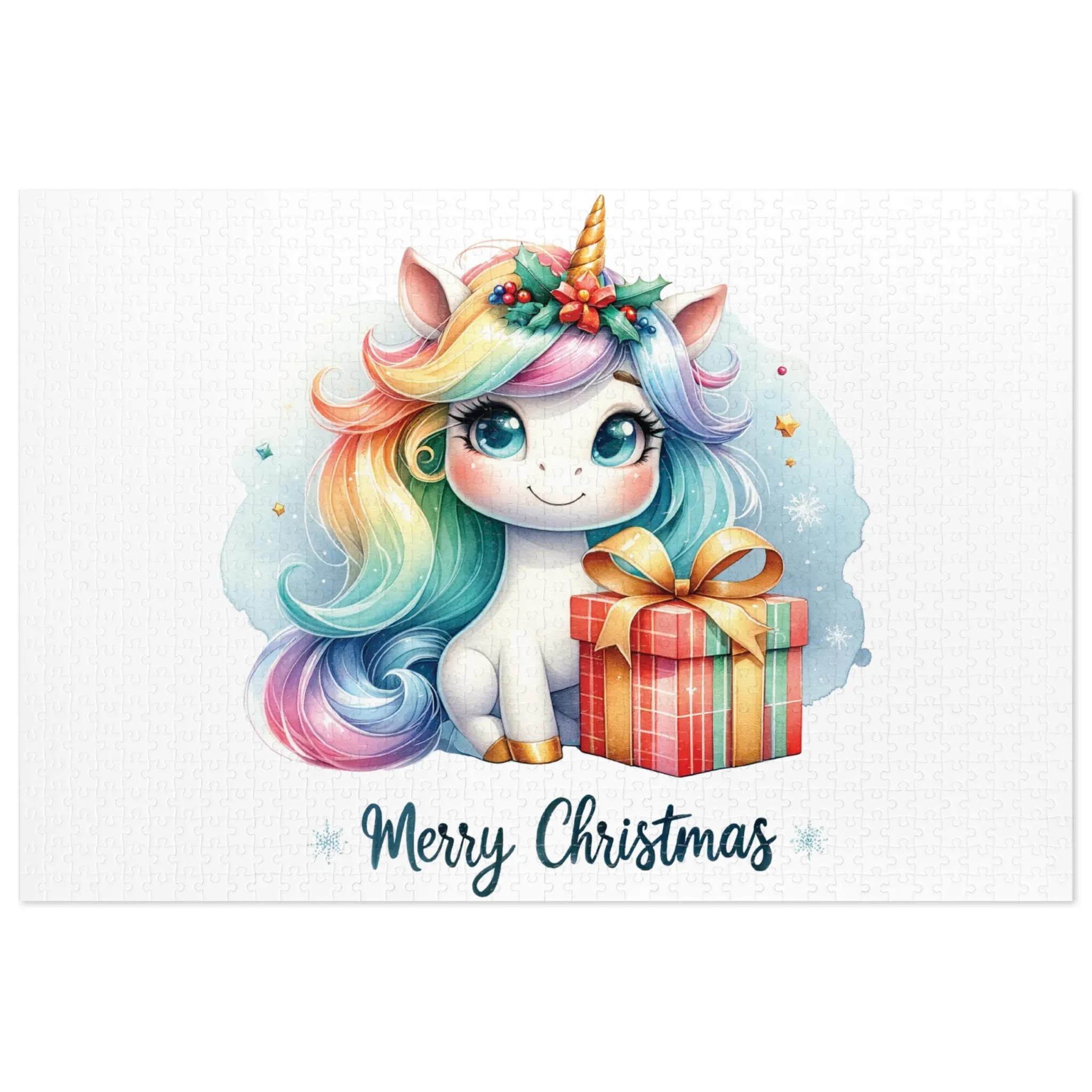 Jigsaw Puzzle, Christmas, Unicorn, Personalised/Non-Personalised (30, 110, 252, 500,1000-Piece)