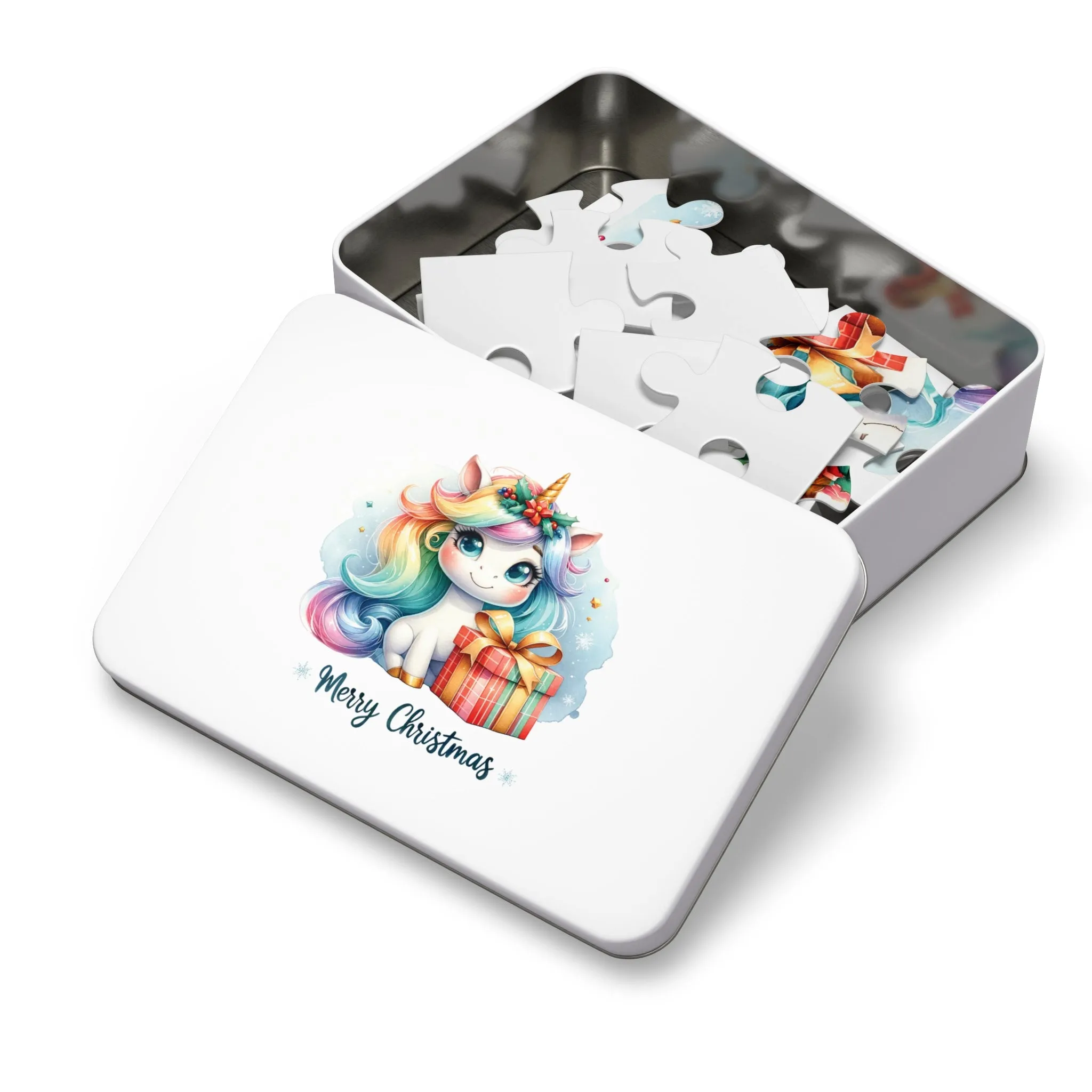 Jigsaw Puzzle, Christmas, Unicorn, Personalised/Non-Personalised (30, 110, 252, 500,1000-Piece)