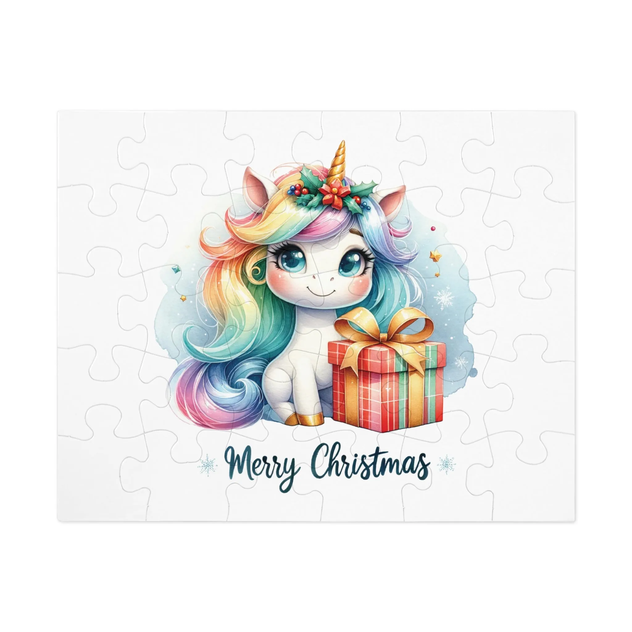 Jigsaw Puzzle, Christmas, Unicorn, Personalised/Non-Personalised (30, 110, 252, 500,1000-Piece)