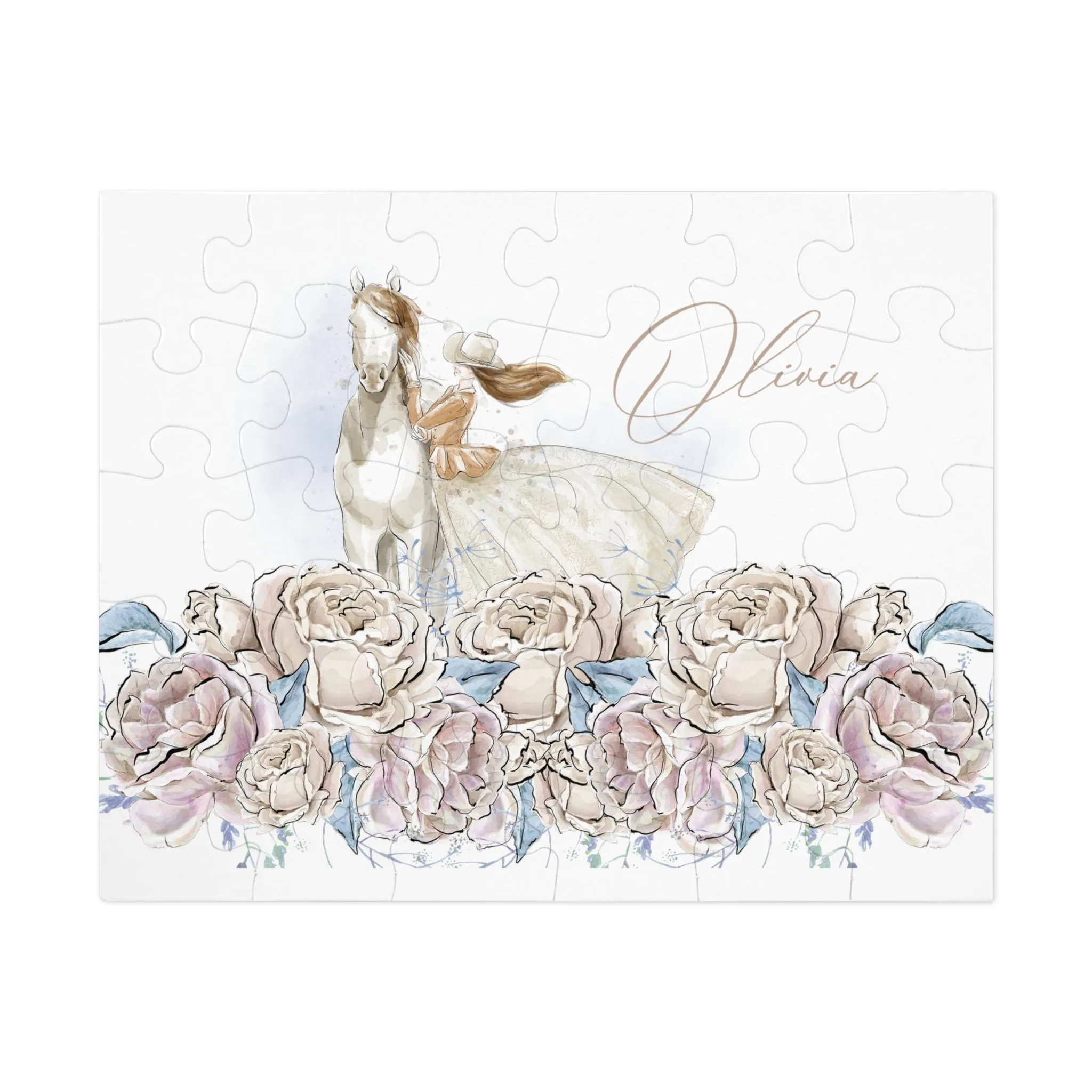 Jigsaw Puzzle, Western, Romance Floral, Personalised/Non-Personalised (30, 110, 252, 500,1000-Piece)