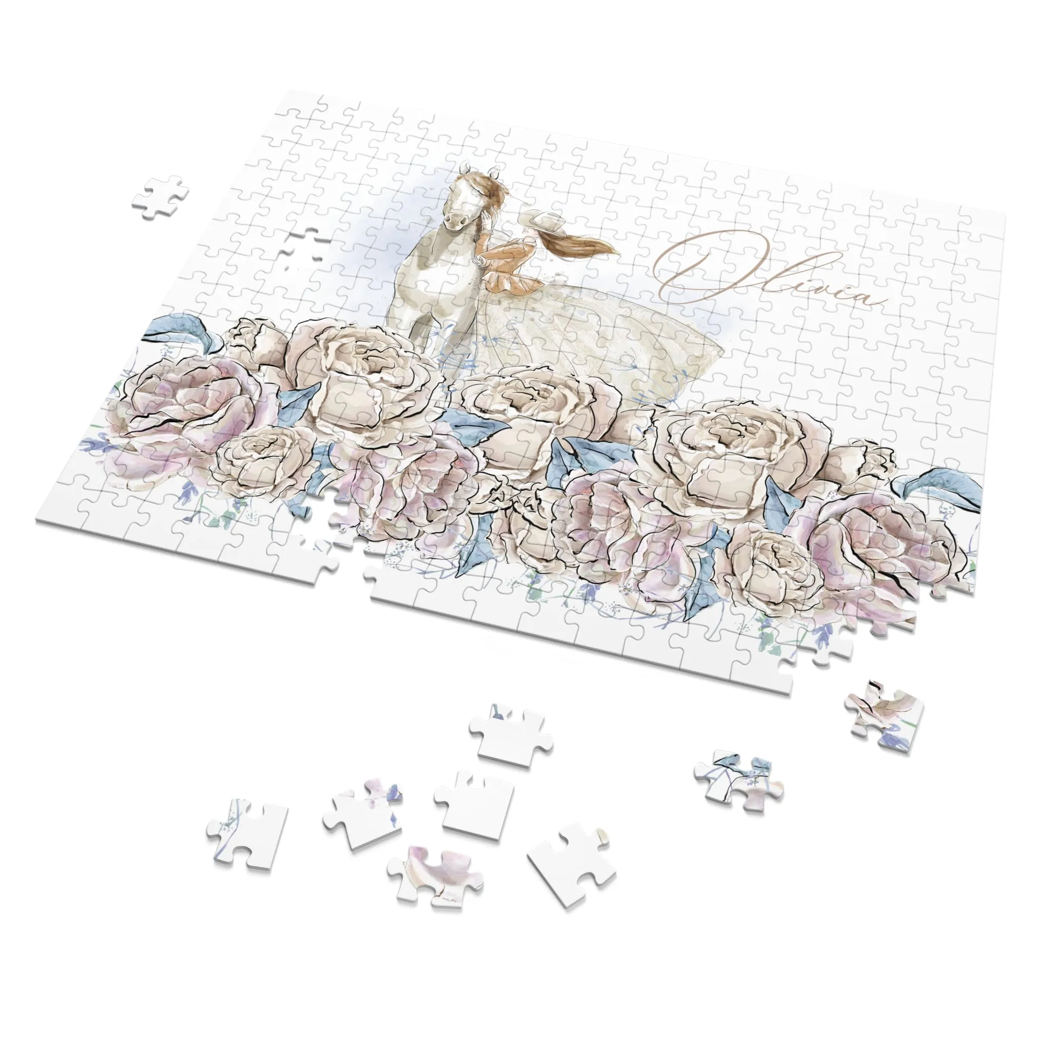 Jigsaw Puzzle, Western, Romance Floral, Personalised/Non-Personalised (30, 110, 252, 500,1000-Piece)