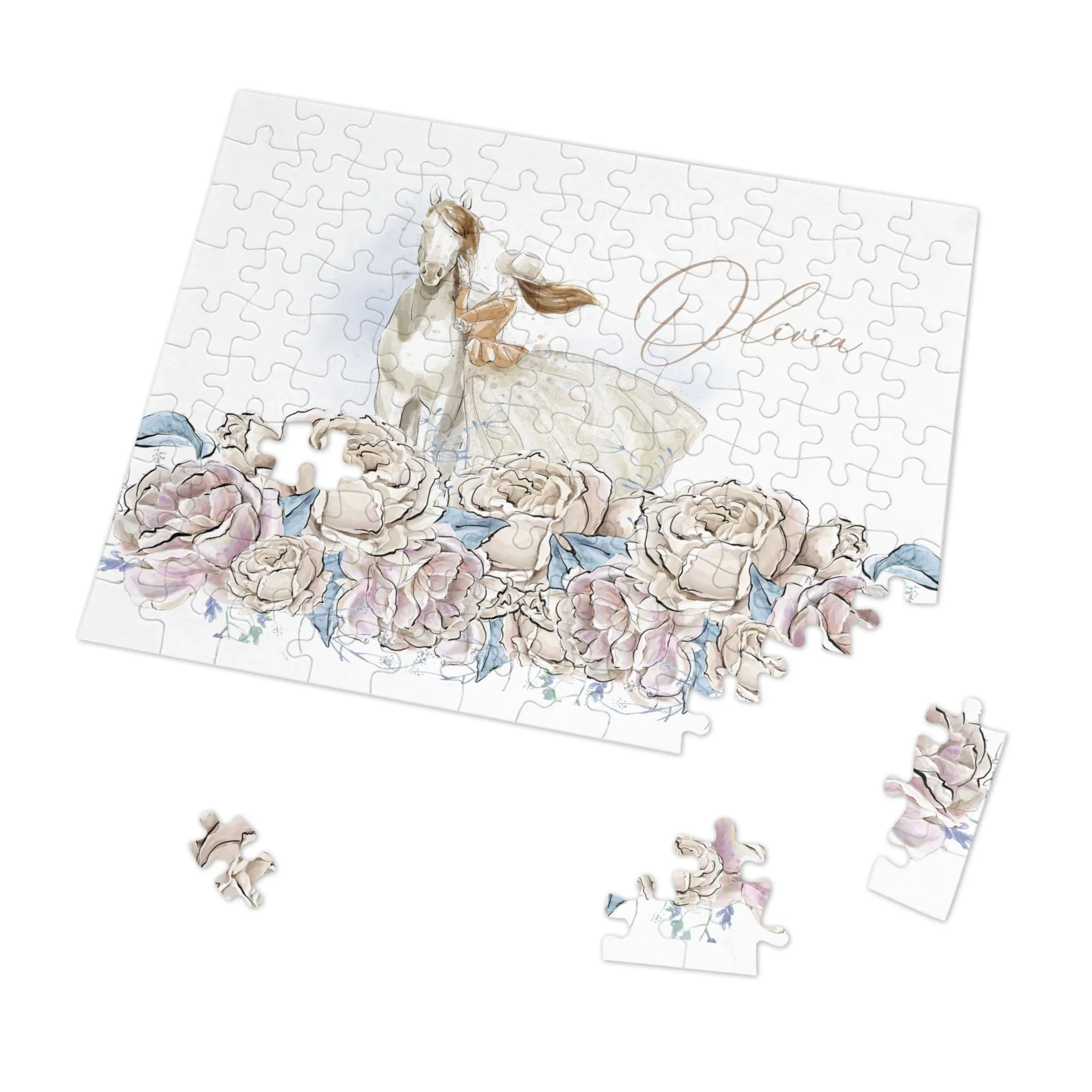 Jigsaw Puzzle, Western, Romance Floral, Personalised/Non-Personalised (30, 110, 252, 500,1000-Piece)