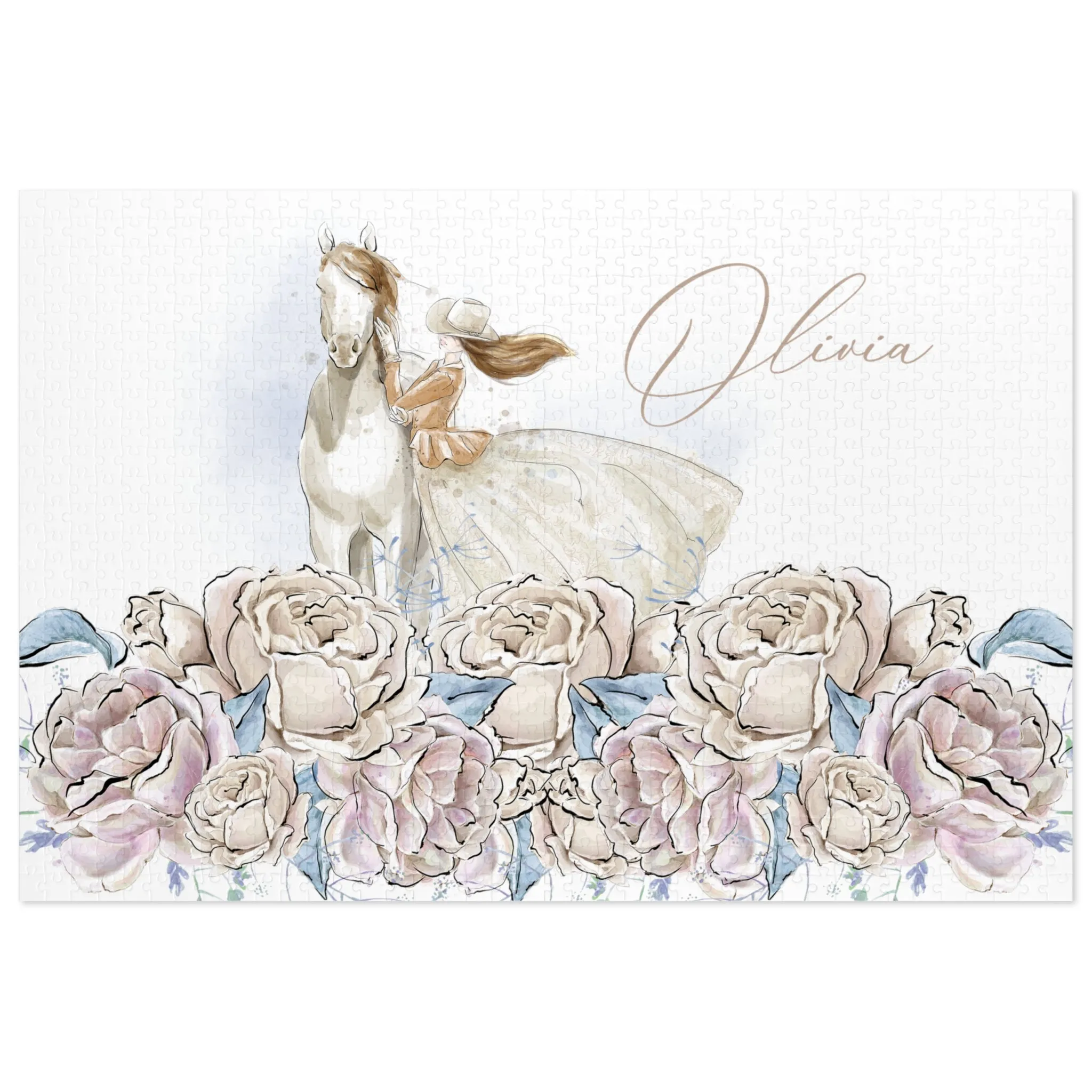 Jigsaw Puzzle, Western, Romance Floral, Personalised/Non-Personalised (30, 110, 252, 500,1000-Piece)