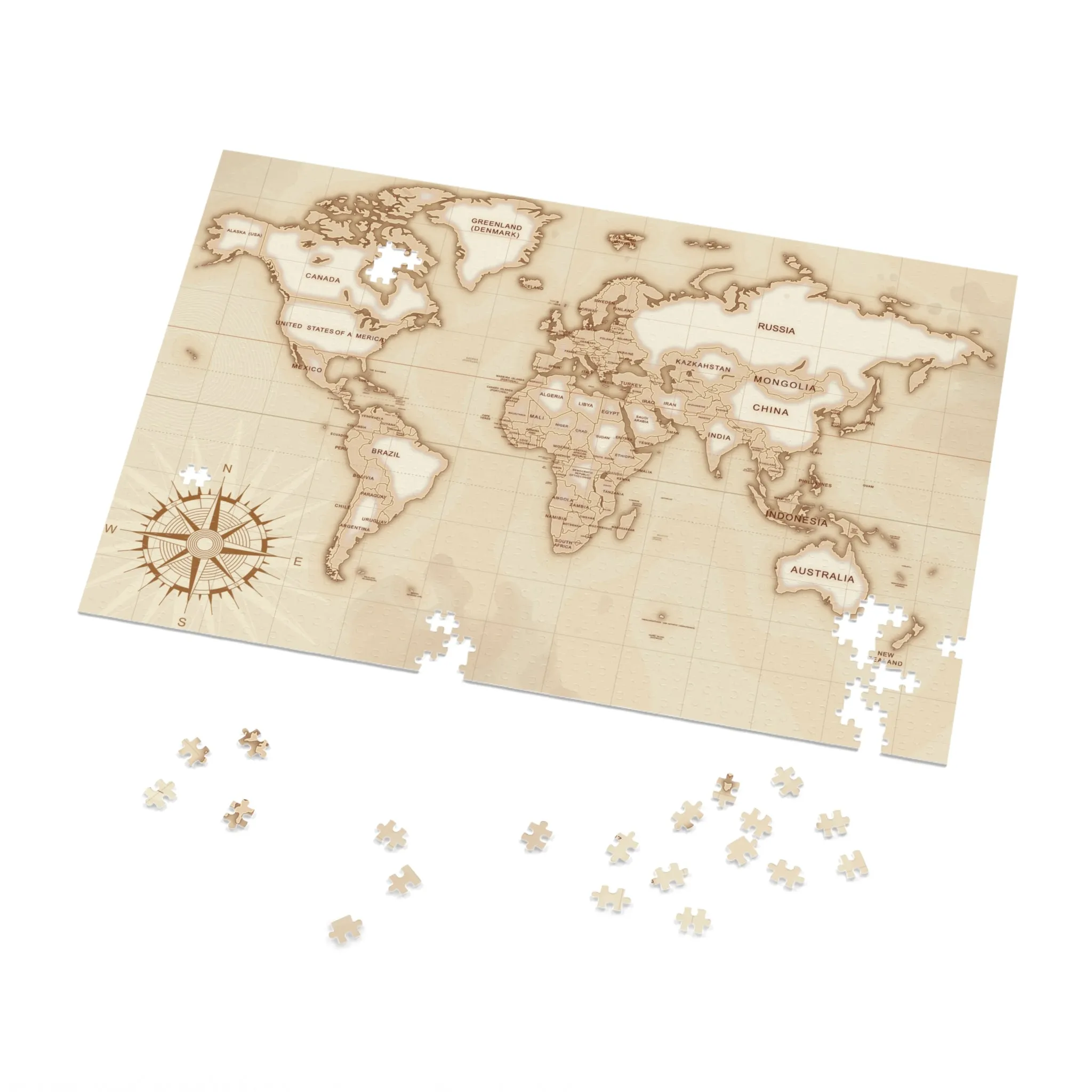 Jigsaw Puzzle, World Map, Personalised/Non-Personalised (30, 110, 252, 500,1000-Piece)