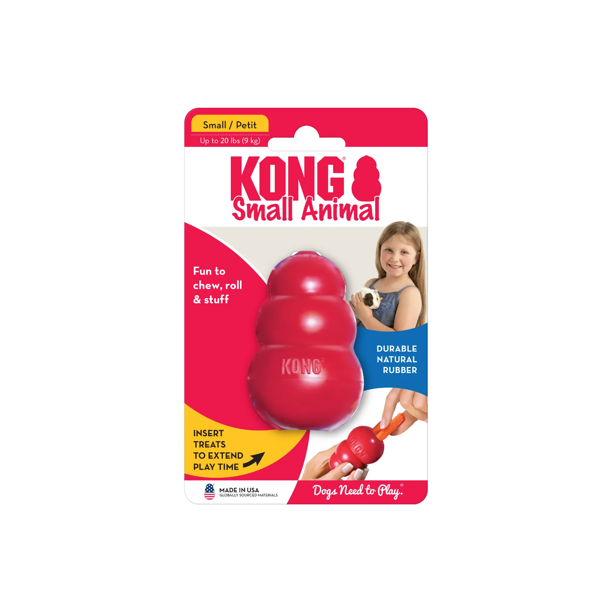 KONG Small Animal Toy - Classic Rubber (1 Size)