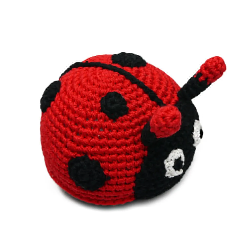 Lady Bug Crochet Dog Toy with Squeaker