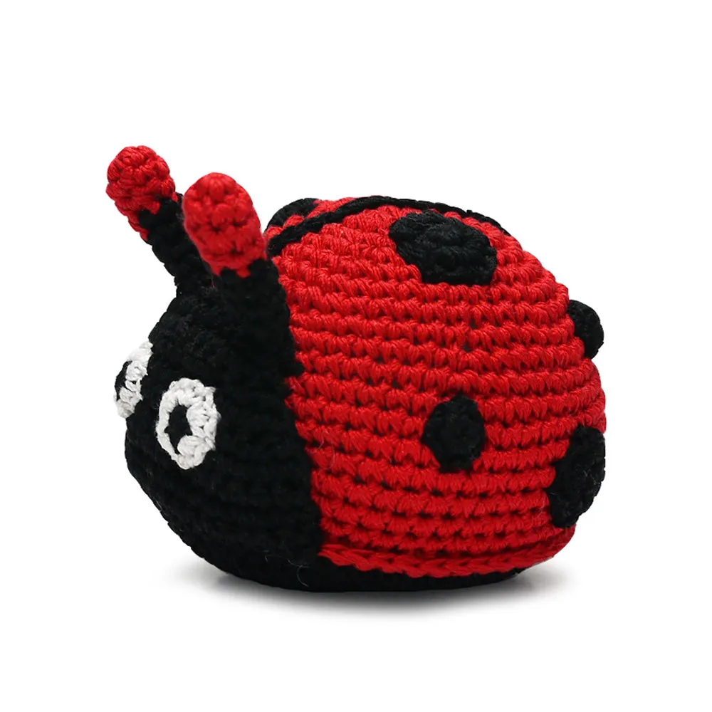 Lady Bug Crochet Dog Toy with Squeaker