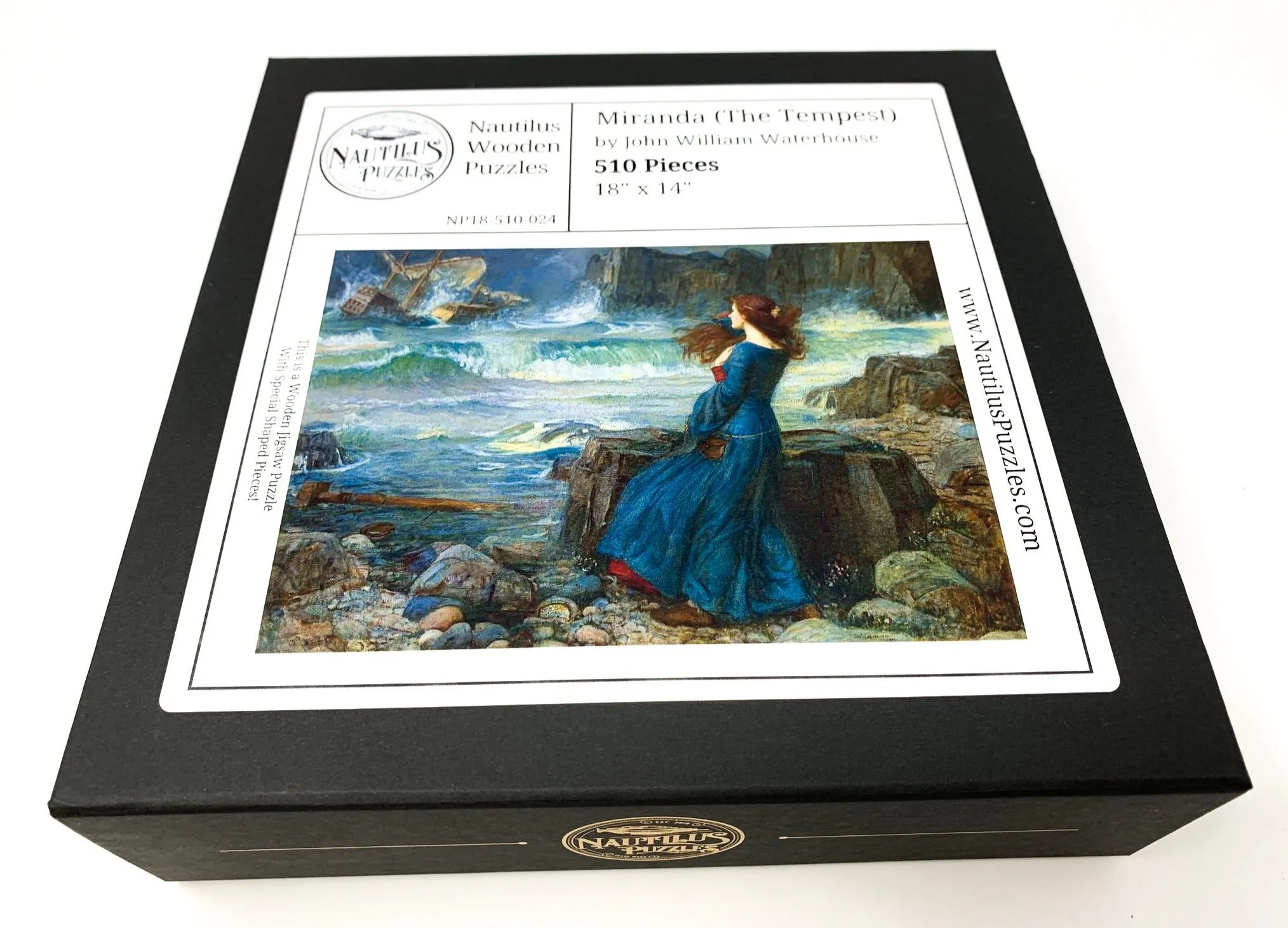 Miranda (The Tempest) by John William Waterhouse - Wooden Jigsaw Puzzle - 510 Pieces