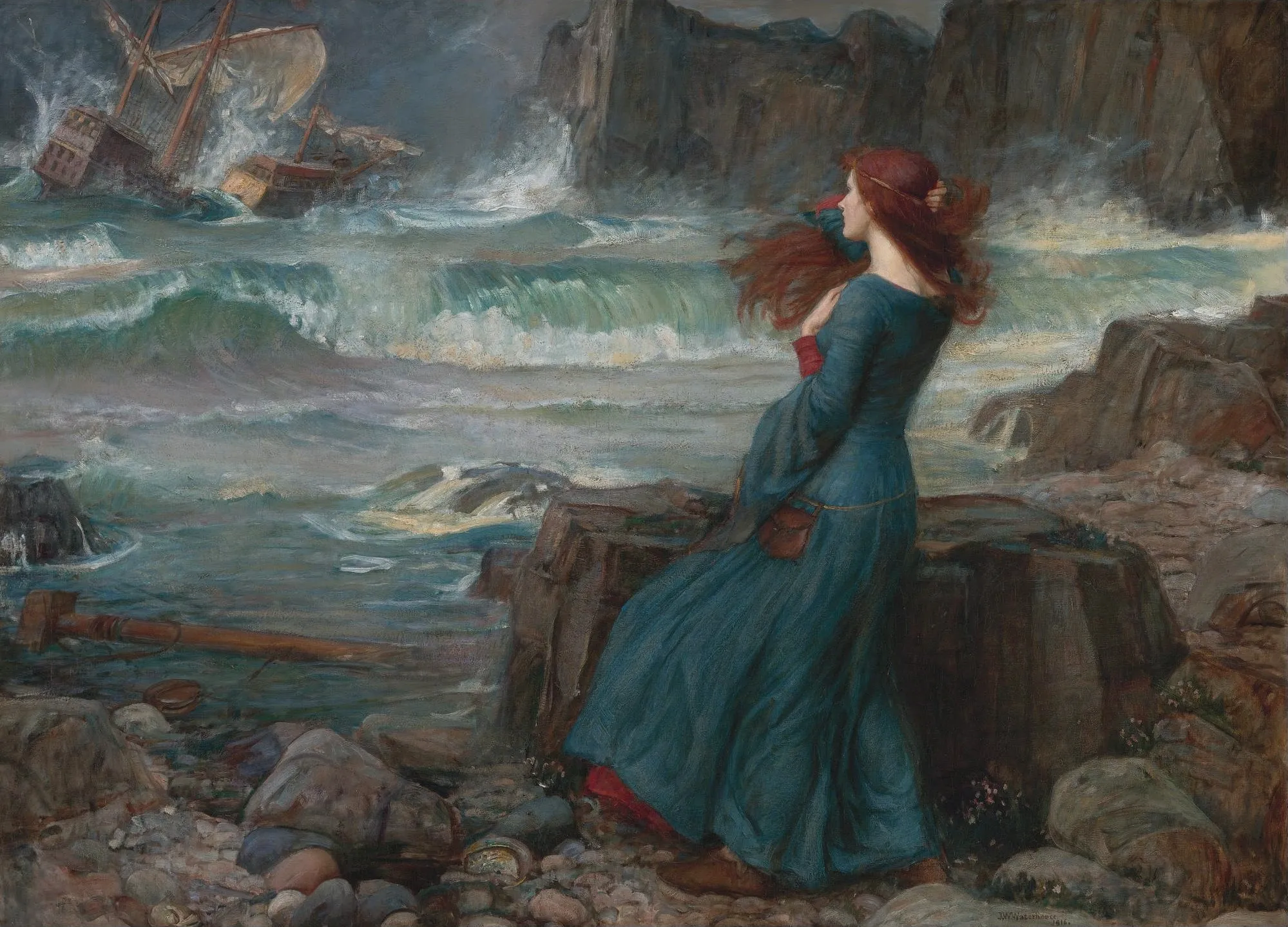 Miranda (The Tempest) by John William Waterhouse - Wooden Jigsaw Puzzle - 510 Pieces