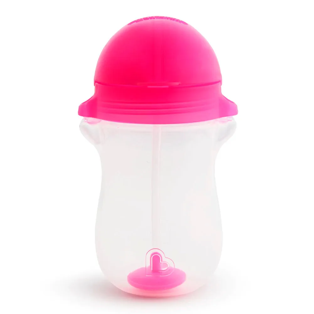 Munchkin Any Angle Click Lock 10oz Weighted Straw Cup - Pink