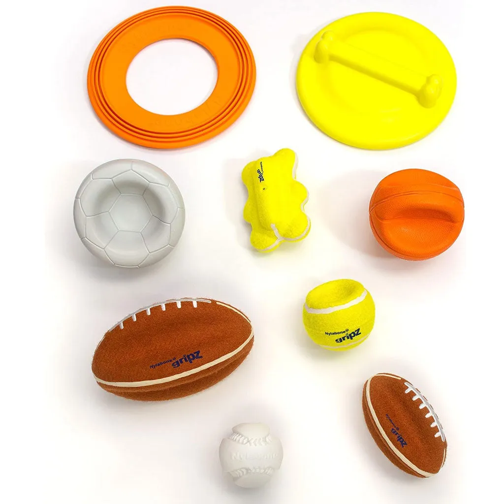 Nylabone Power Play Dog Baseball Gripz, Medium/Wolf