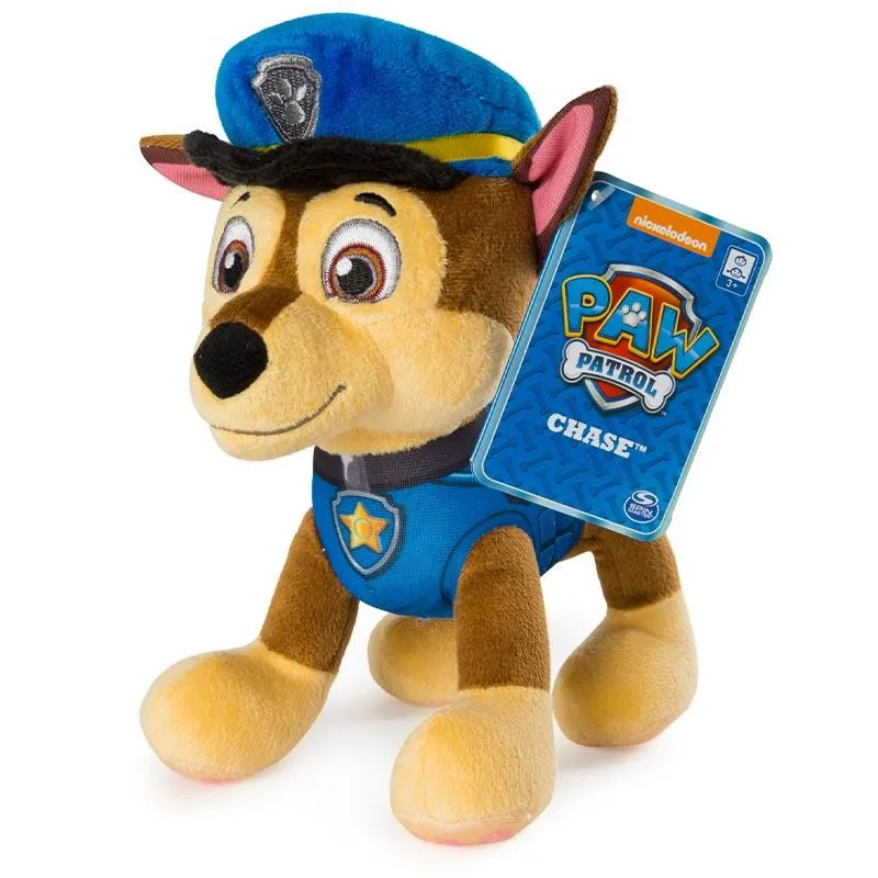 Paw Patrol 8-inch Chase Plush Toy, Standing Plush with Stitched Detailing, for Ages 3 & Up