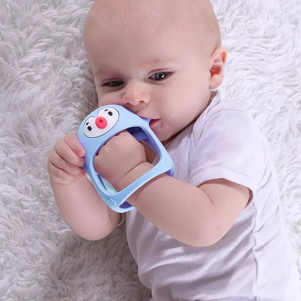 Penguin Teether Toy - Never Drop Silicone Teething Toys for Babies