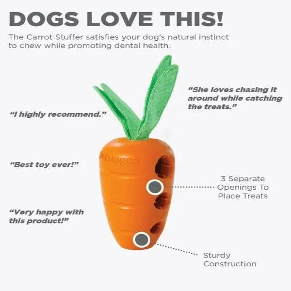 Petstages Carrot Stuffer Treat-Dispensing Interactive Dog Toy