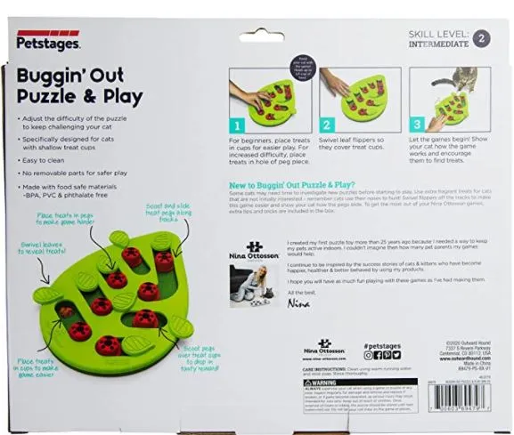 Prestages Buggin out puzzle Play Cat toy Interactive IQ Toy for cats