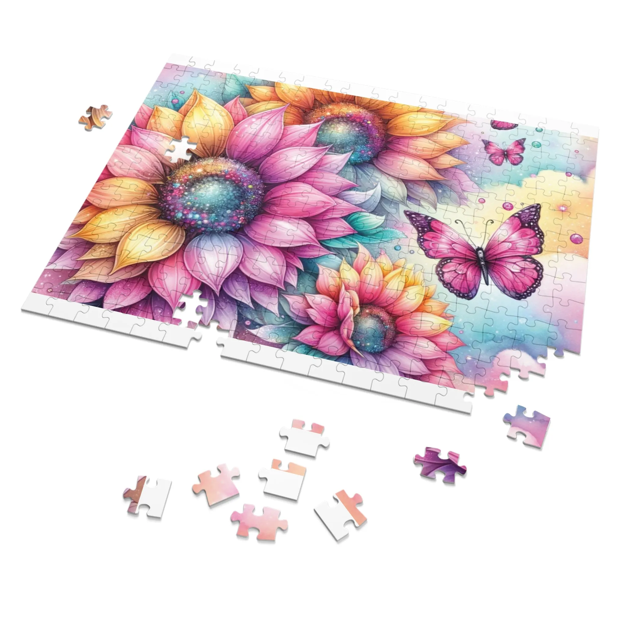 Puzzle, Floral, Personalised/Non-Personalised (30, 110, 252, 500,1000-Piece) awd-644