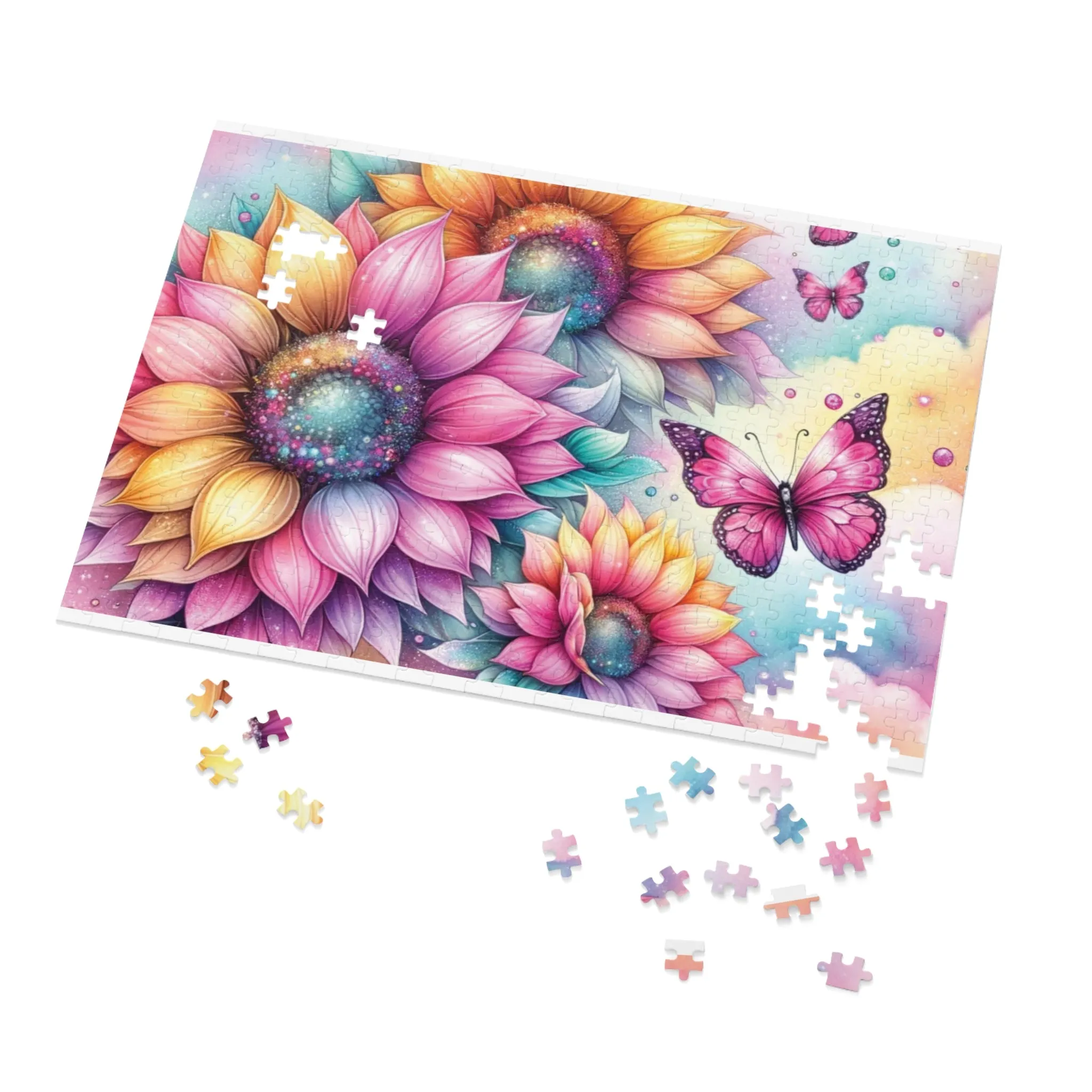 Puzzle, Floral, Personalised/Non-Personalised (30, 110, 252, 500,1000-Piece) awd-644