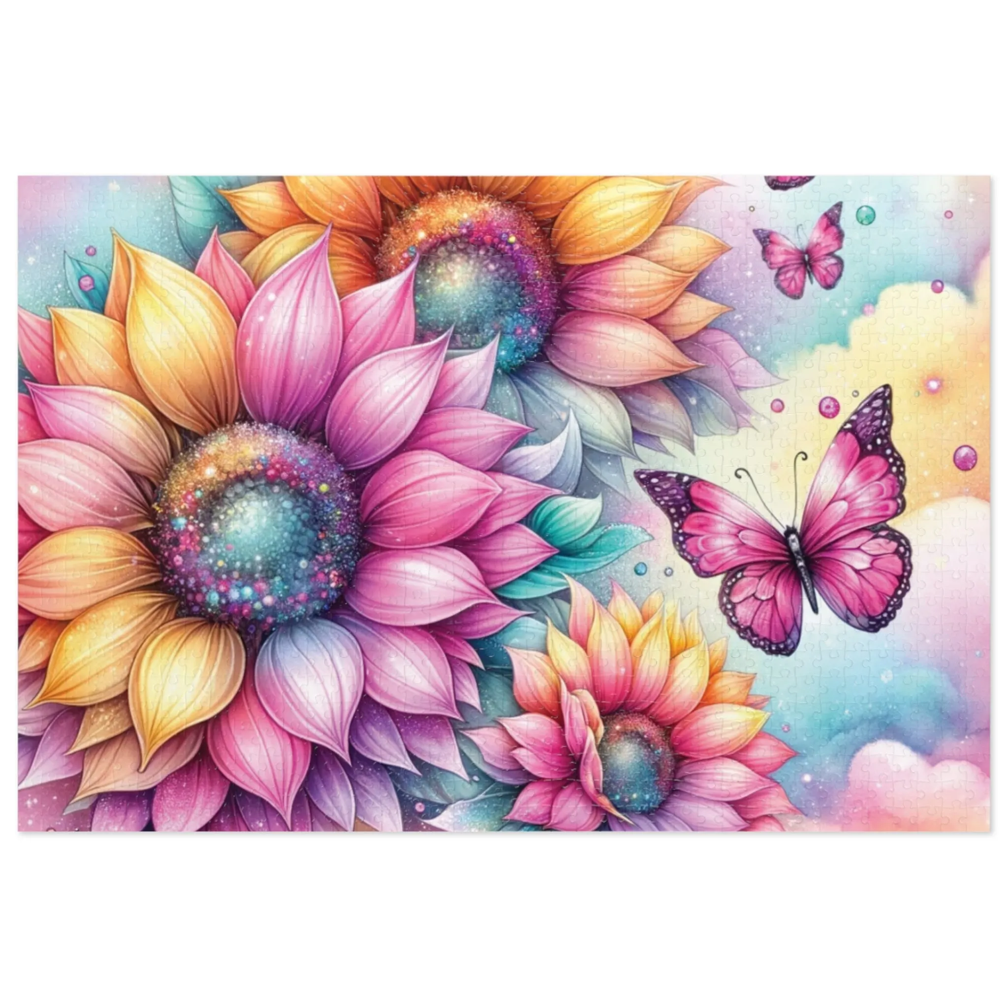 Puzzle, Floral, Personalised/Non-Personalised (30, 110, 252, 500,1000-Piece) awd-644