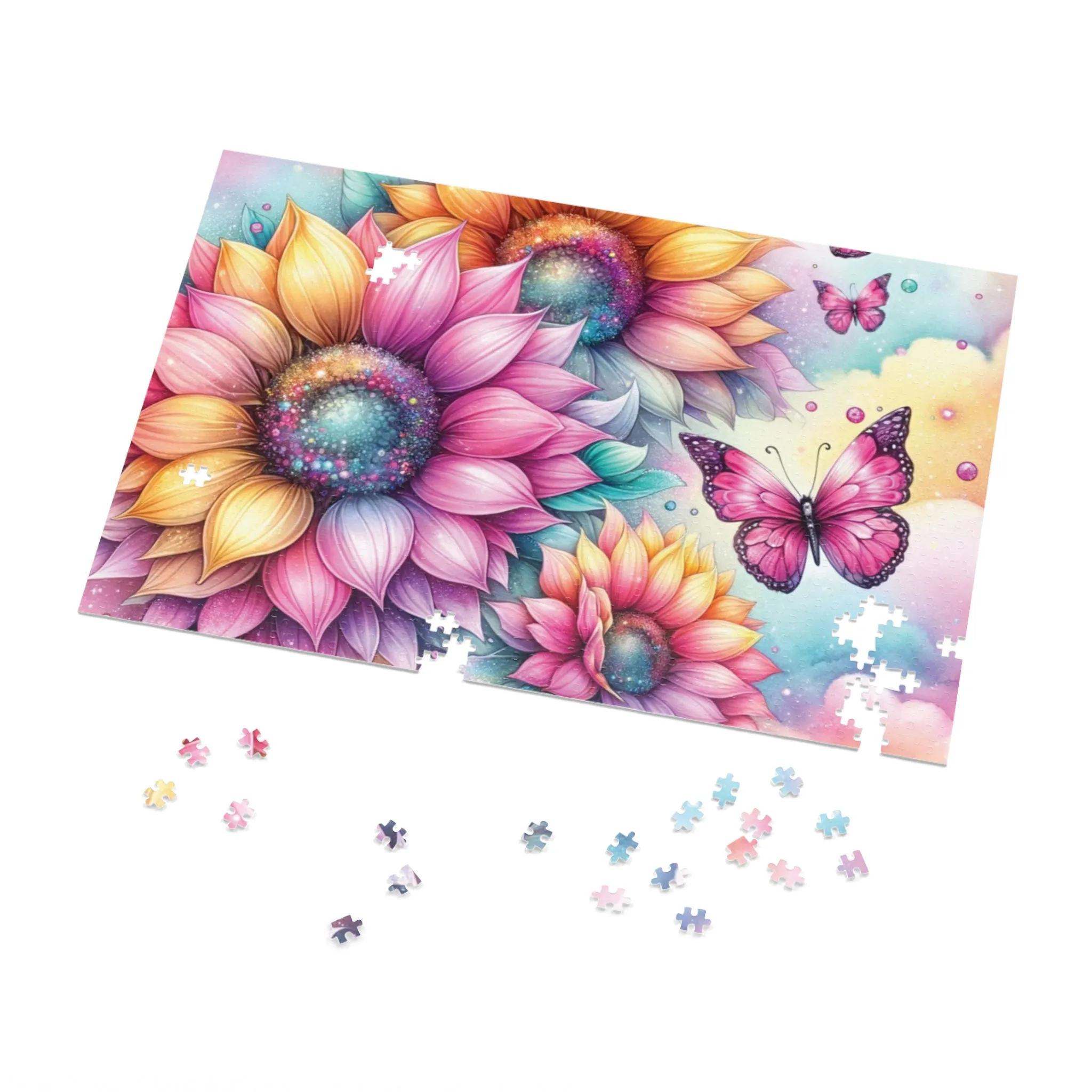 Puzzle, Floral, Personalised/Non-Personalised (30, 110, 252, 500,1000-Piece) awd-644