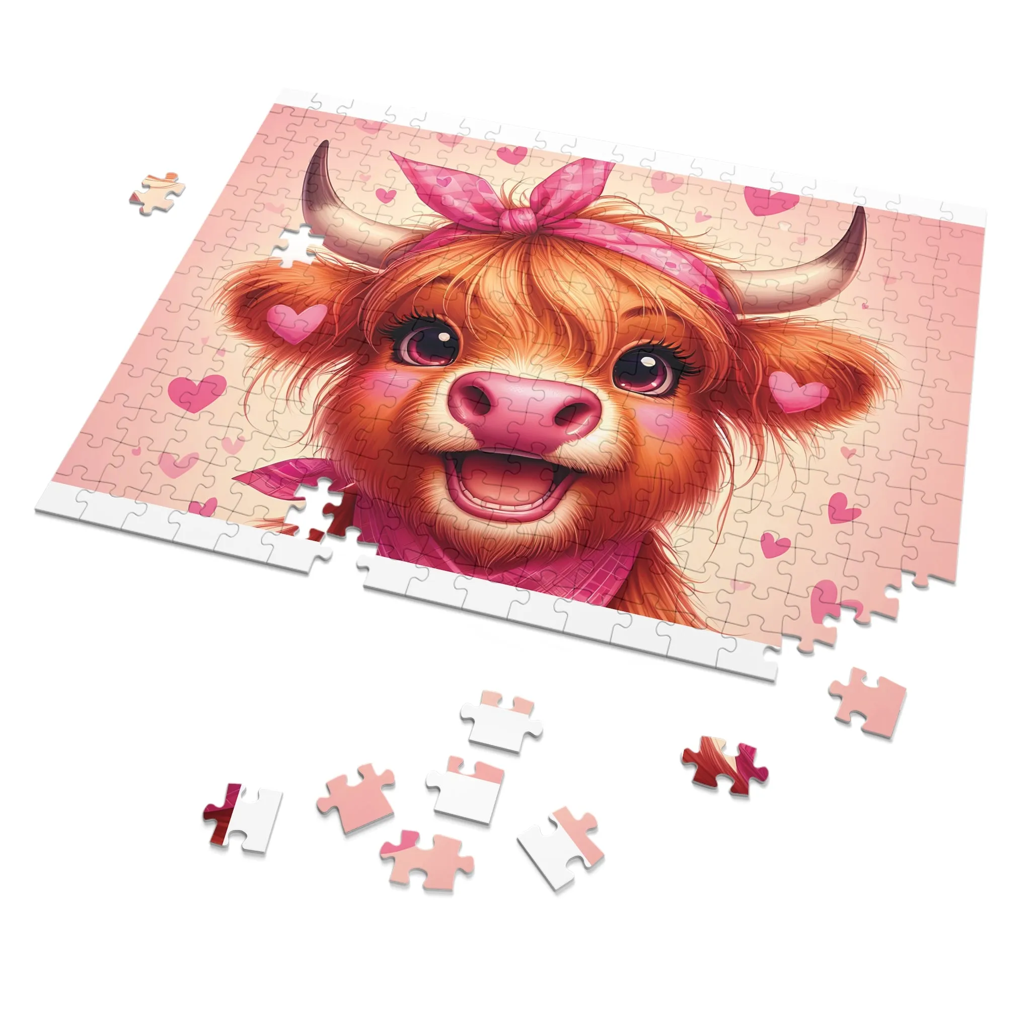 Puzzle, Highland Cow, Personalised/Non-Personalised (30, 110, 252, 500,1000-Piece) awd-616