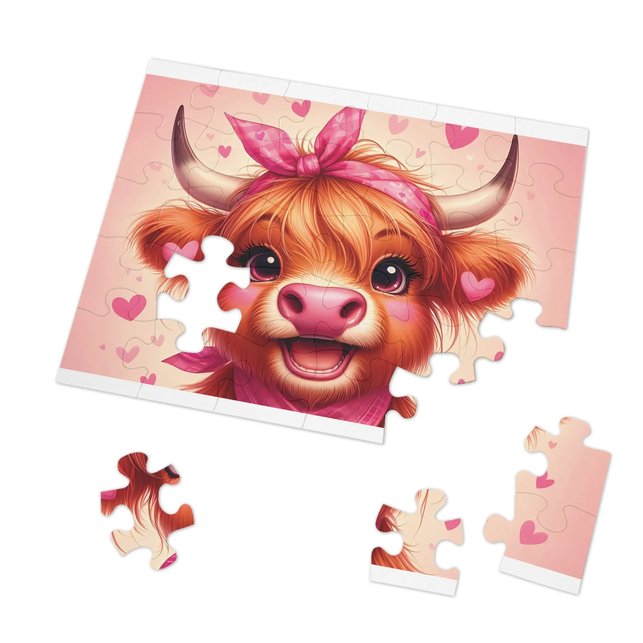 Puzzle, Highland Cow, Personalised/Non-Personalised (30, 110, 252, 500,1000-Piece) awd-616