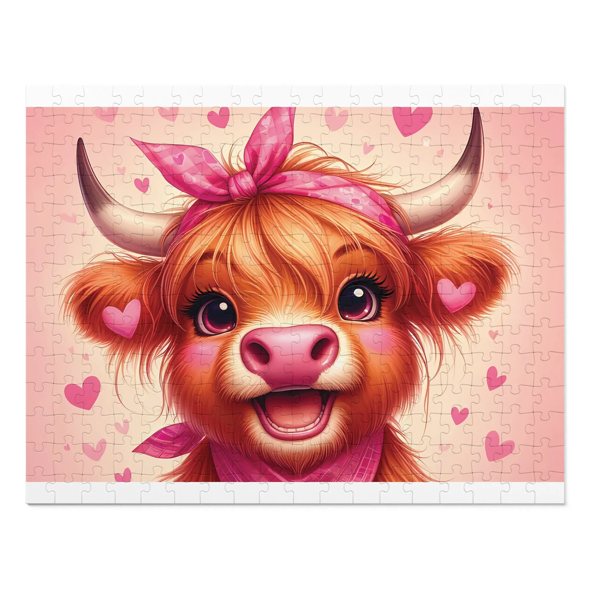 Puzzle, Highland Cow, Personalised/Non-Personalised (30, 110, 252, 500,1000-Piece) awd-616