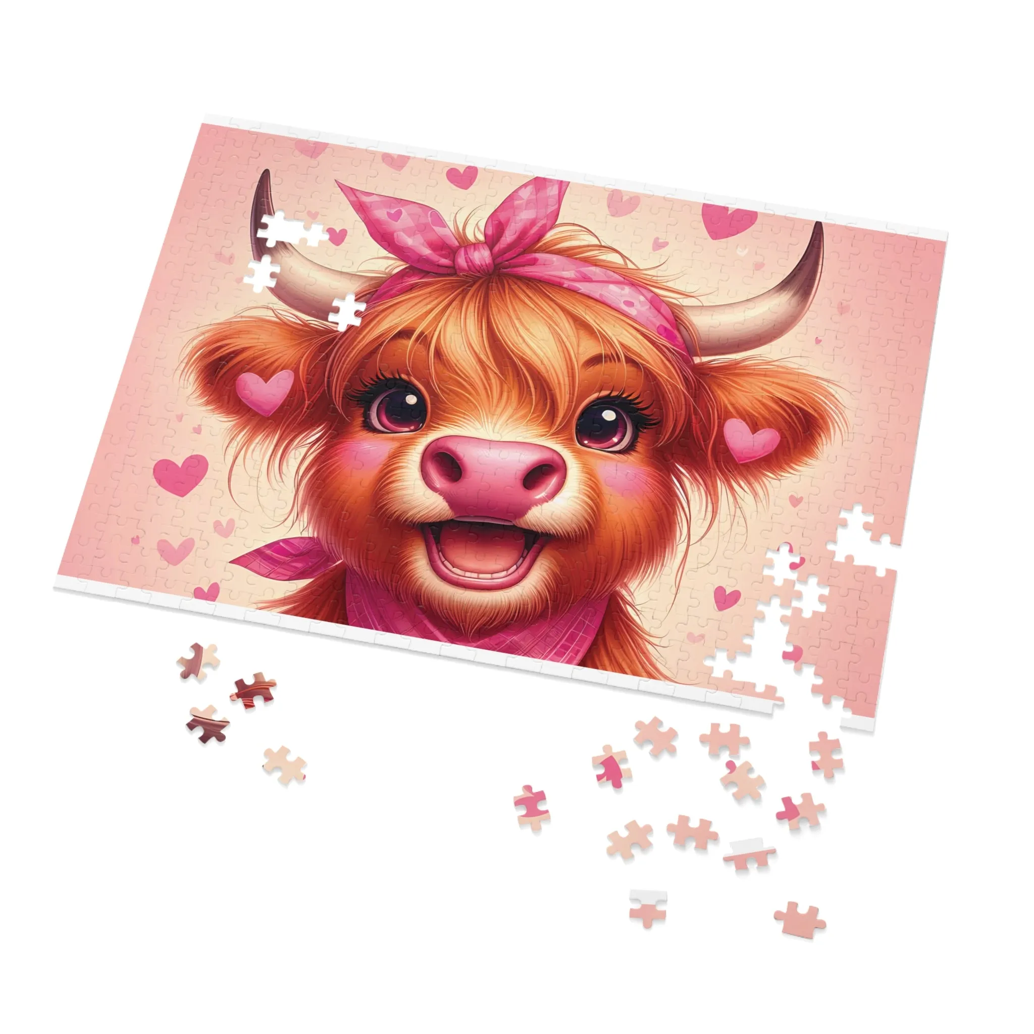 Puzzle, Highland Cow, Personalised/Non-Personalised (30, 110, 252, 500,1000-Piece) awd-616