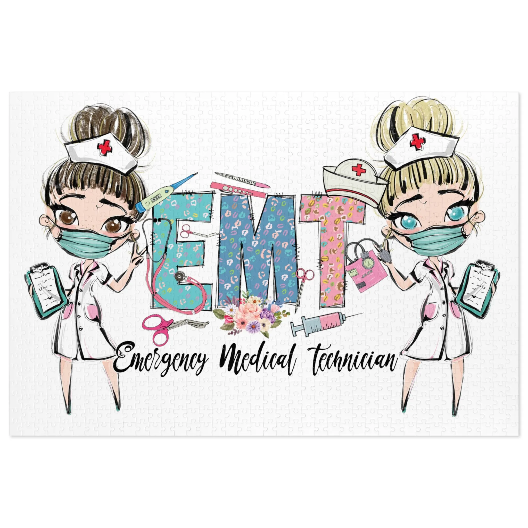 Puzzle, Nurse, EMT Nurse, Personalised/Non-Personalised (30, 110, 252, 500,1000-Piece) awd-637