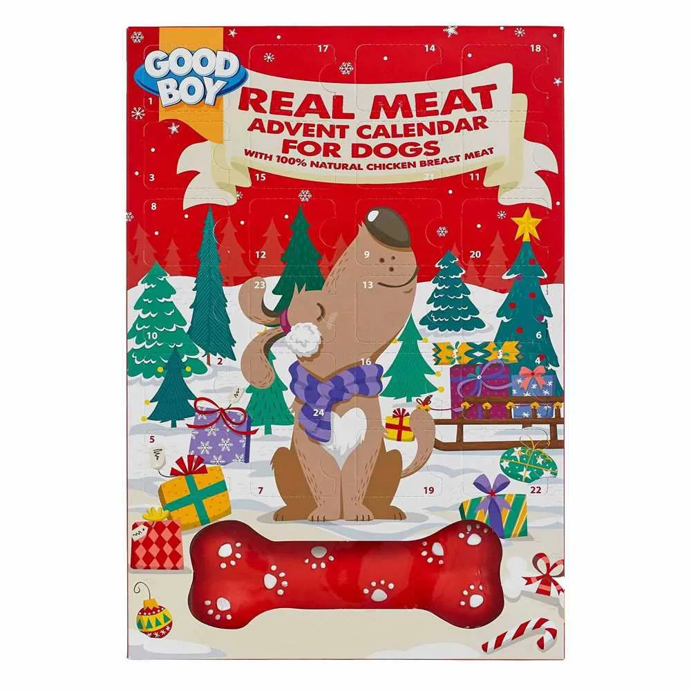 Real Meat Treats Christmas Advent Calendar for Dogs | Pet Treat & Toy Calendar