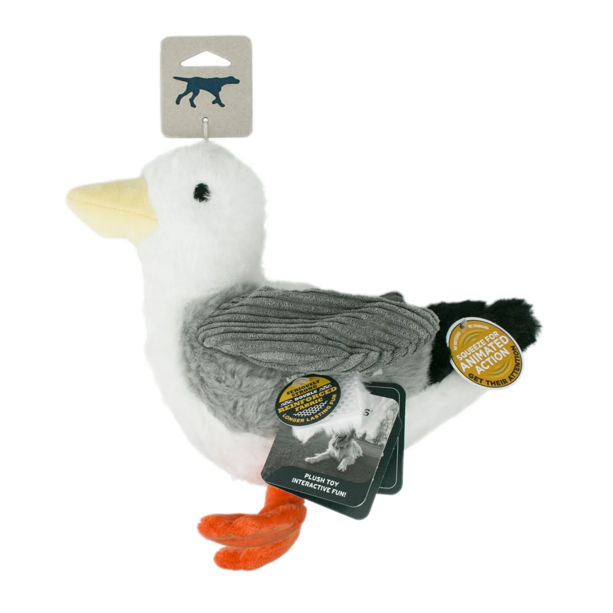 Squeaky Plush Dog Toy: Animated Seagull