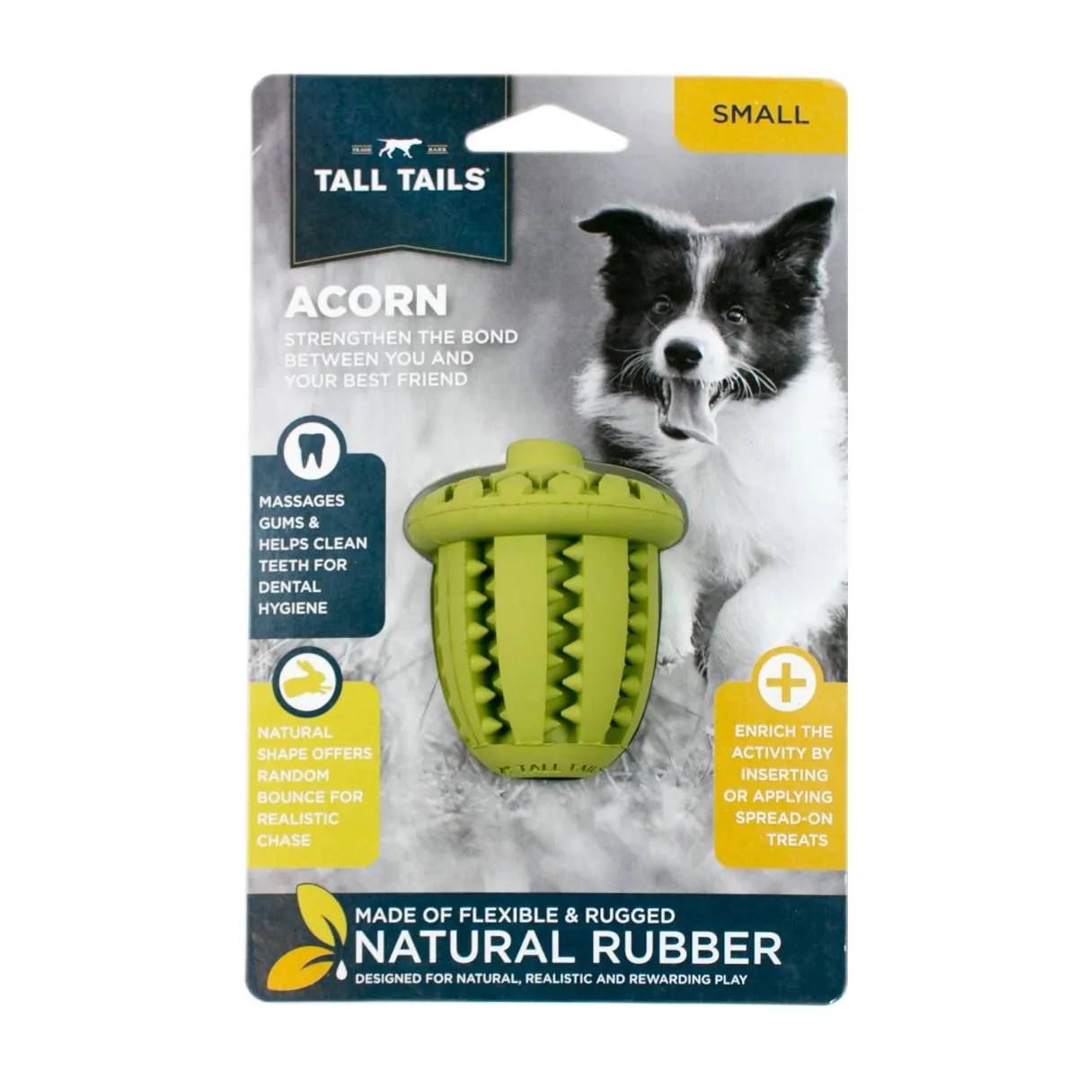 Tall Tails Dog Toy Natural Rubber Acorn